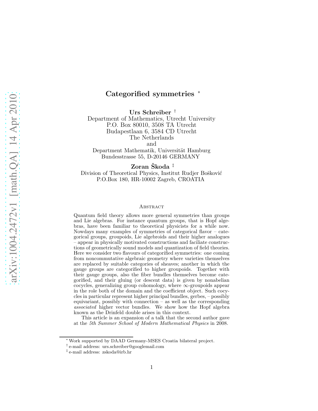 Categorified symmetries