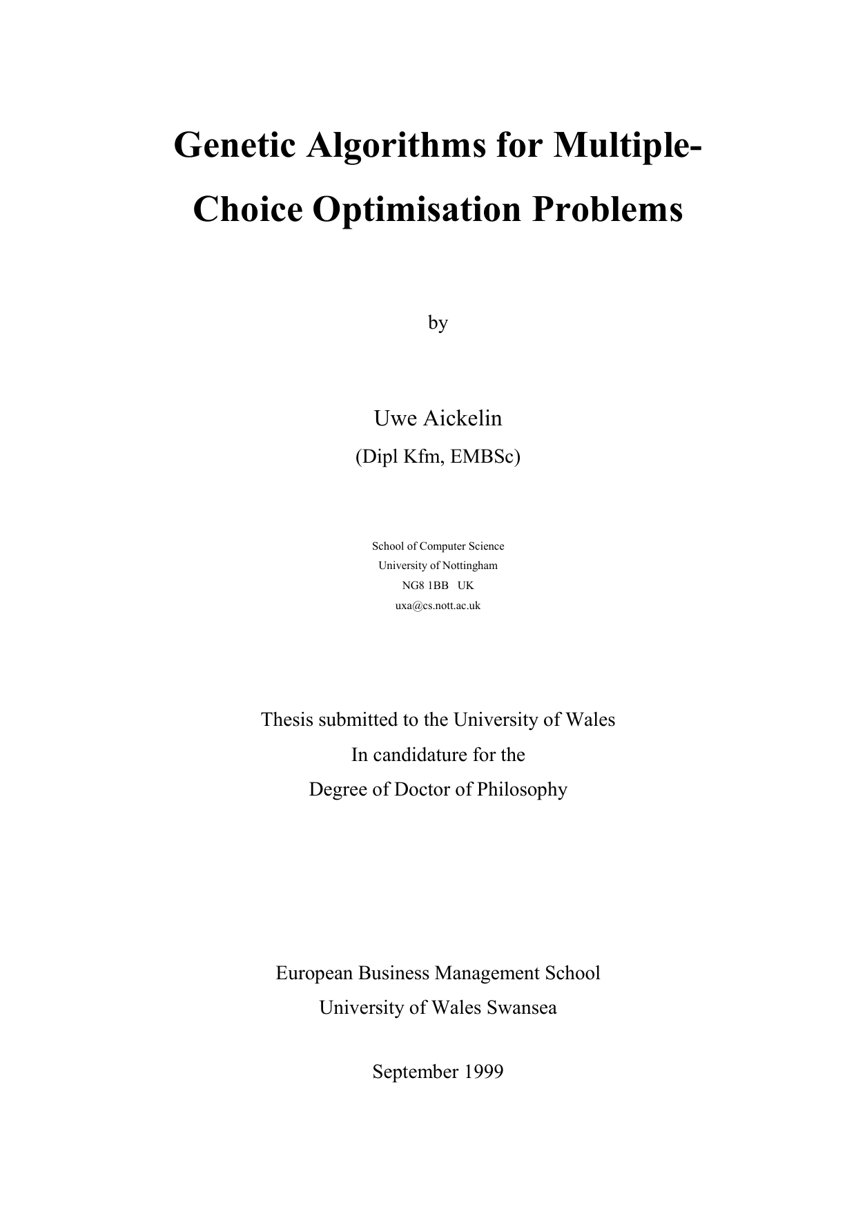 Genetic Algorithms for Multiple-Choice Problems