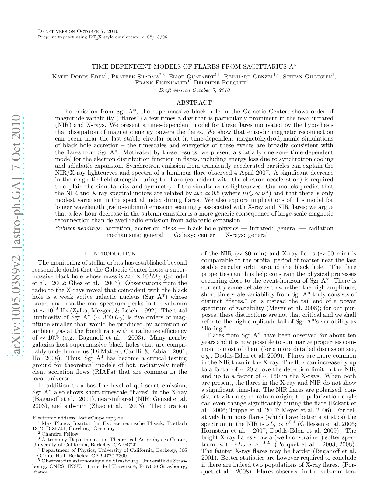 Time Dependent Models of Flares from Sagittarius A*