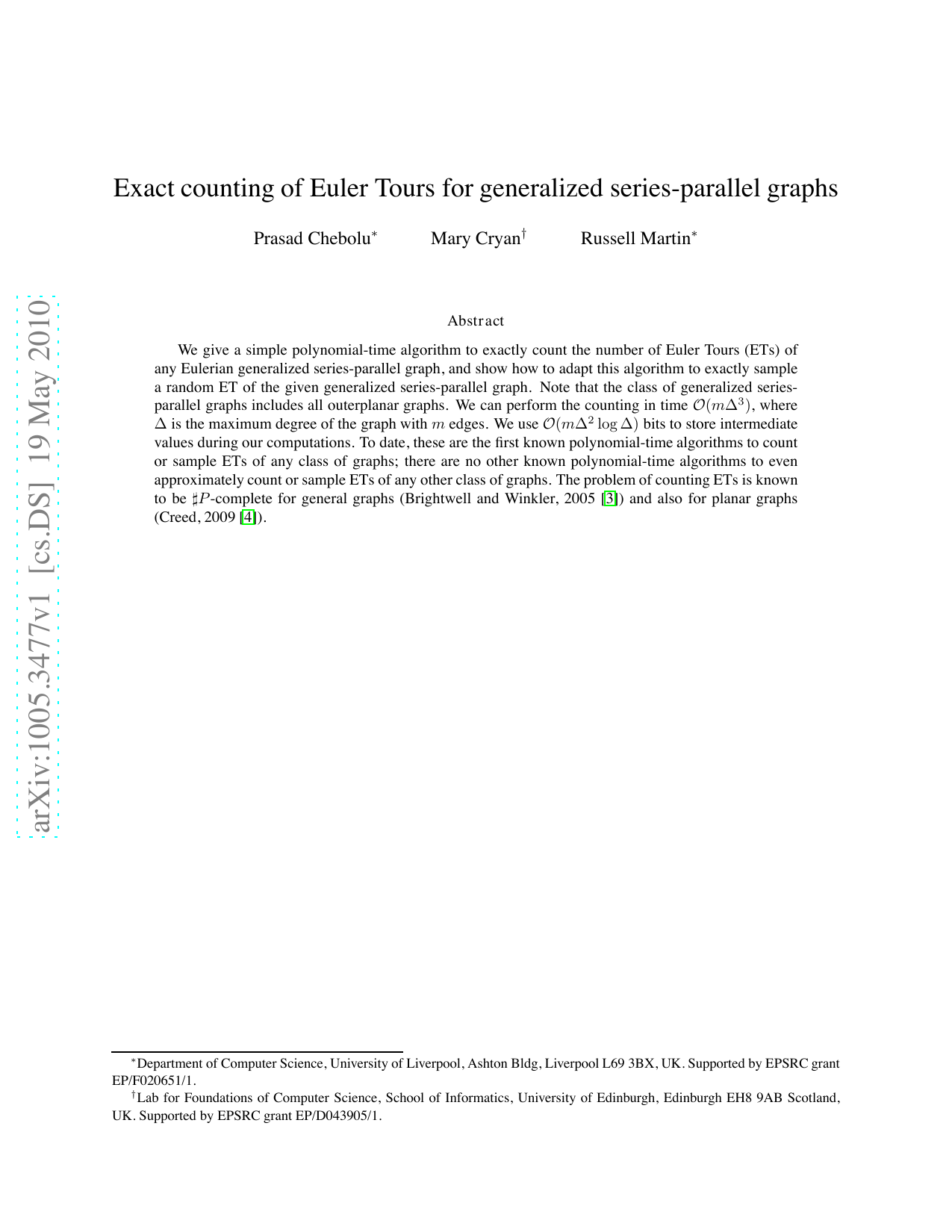 Exact counting of Euler Tours for generalized series-parallel graphs