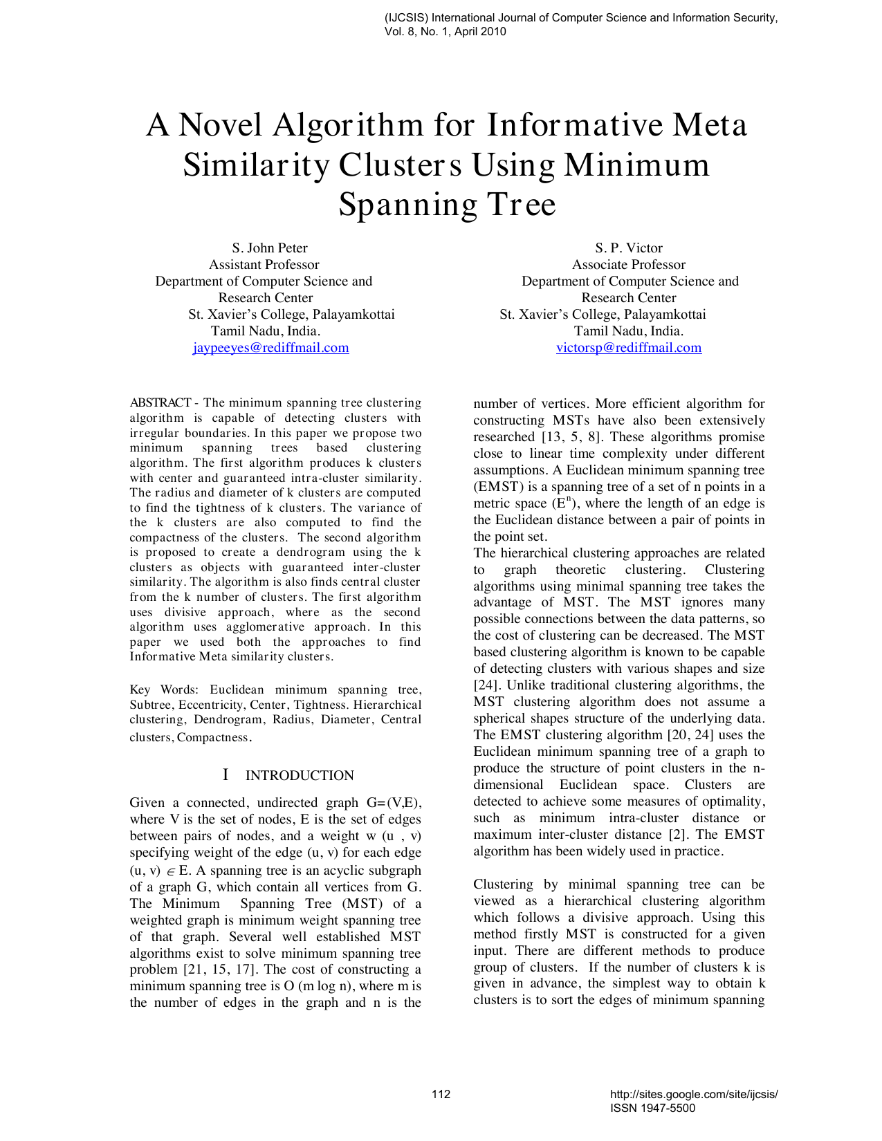 A Novel Algorithm for Informative Meta Similarity Clusters Using Minimum   Spanning Tree