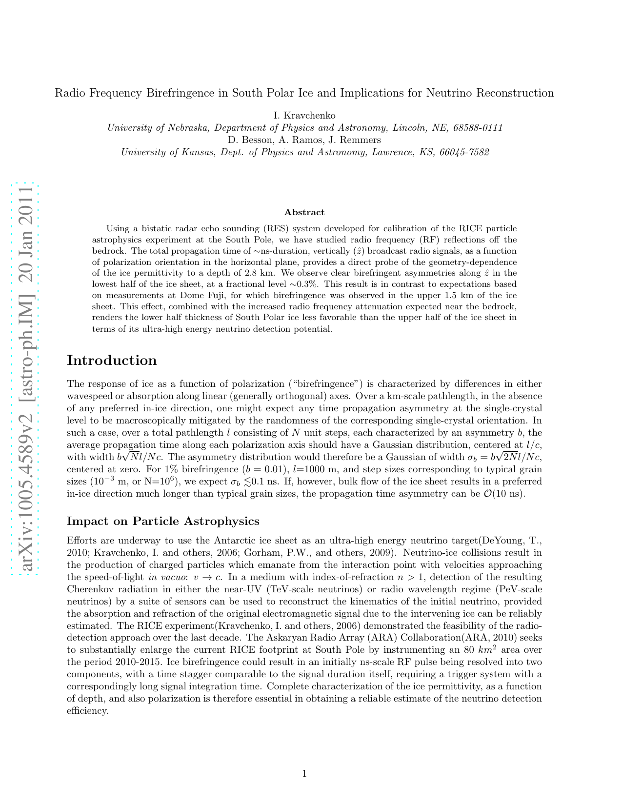 Radio Frequency Birefringence in South Polar Ice and Implications for   Neutrino Reconstruction