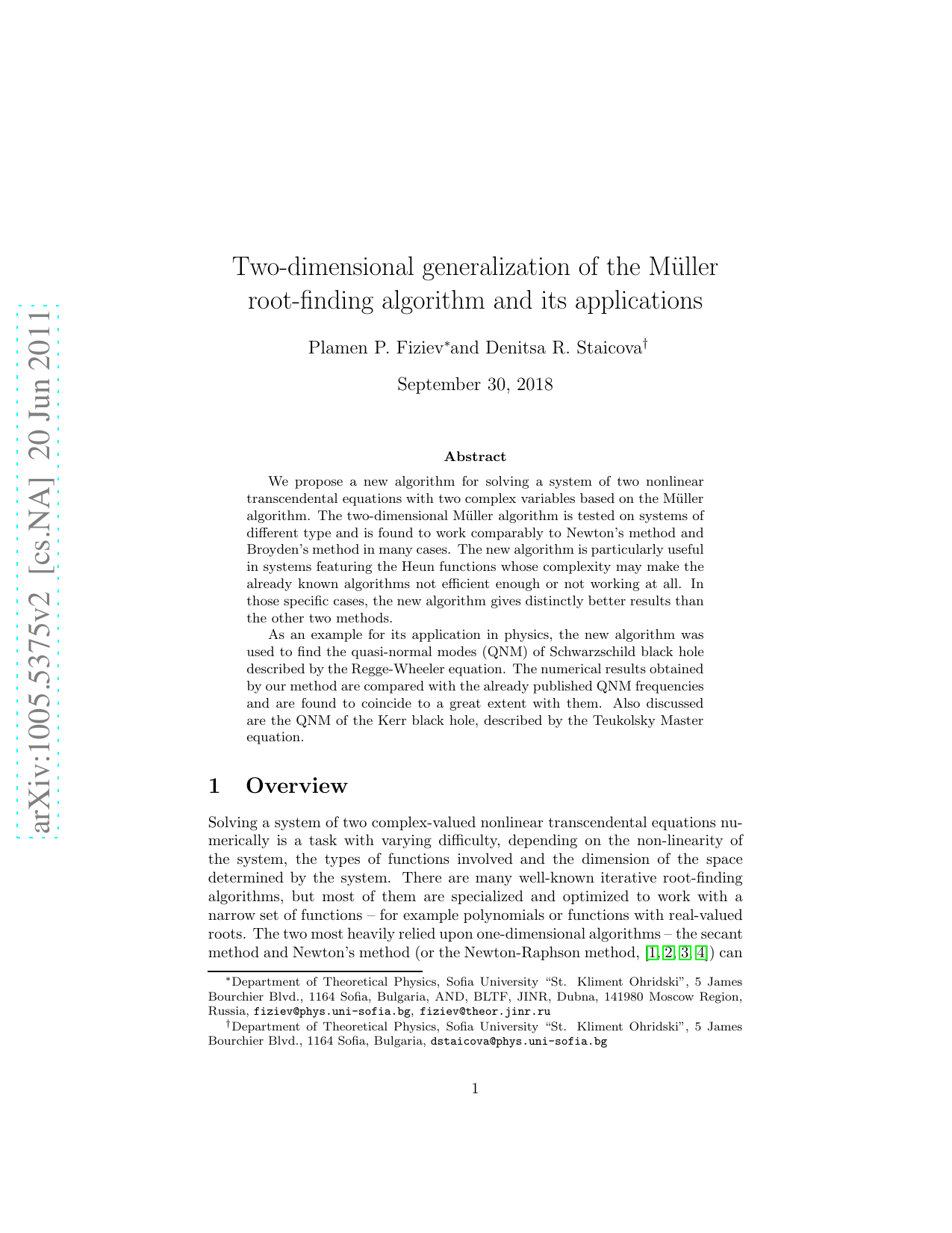 Two-dimensional generalization of the Muller root-finding algorithm and   its applications