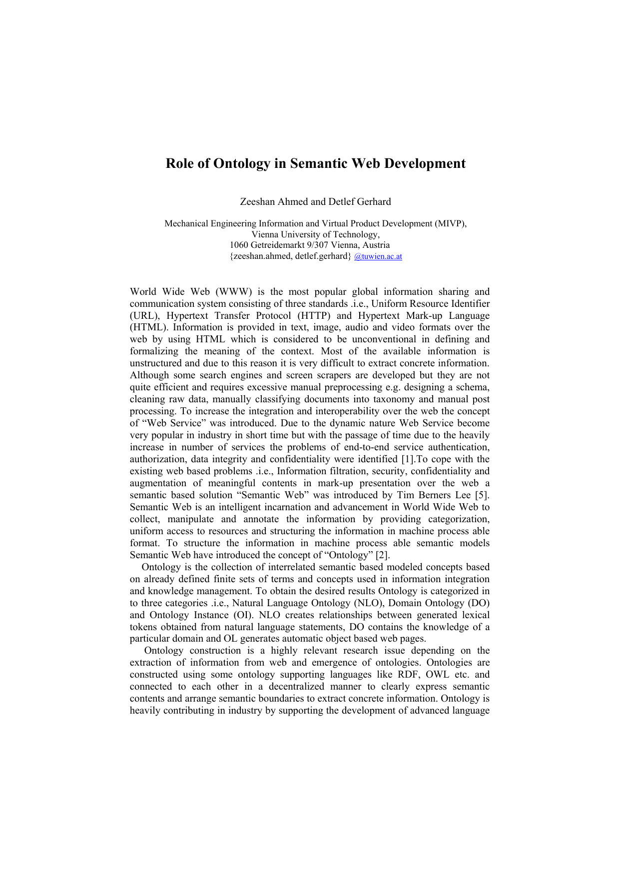 Role of Ontology in Semantic Web Development