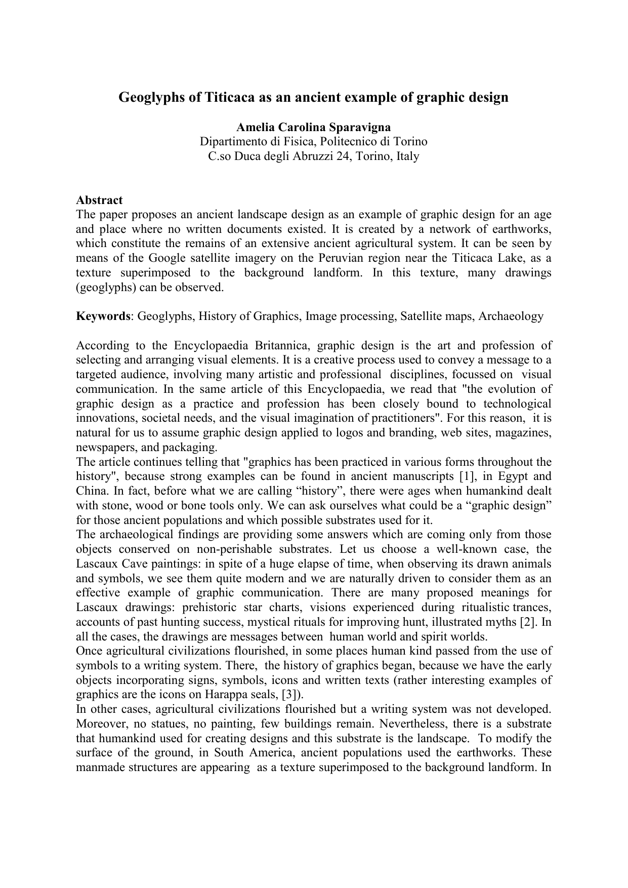 Geoglyphs of Titicaca as an ancient example of graphic design