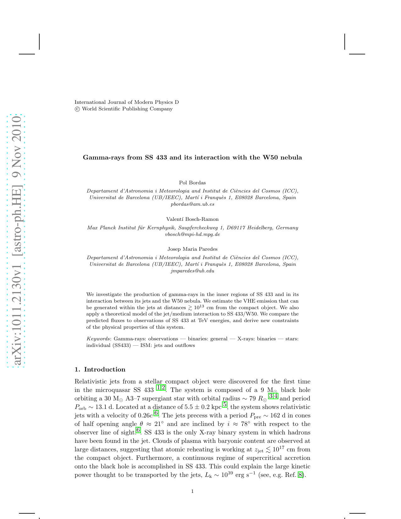 Gamma-rays from SS~433 and its interaction with the W50 nebula
