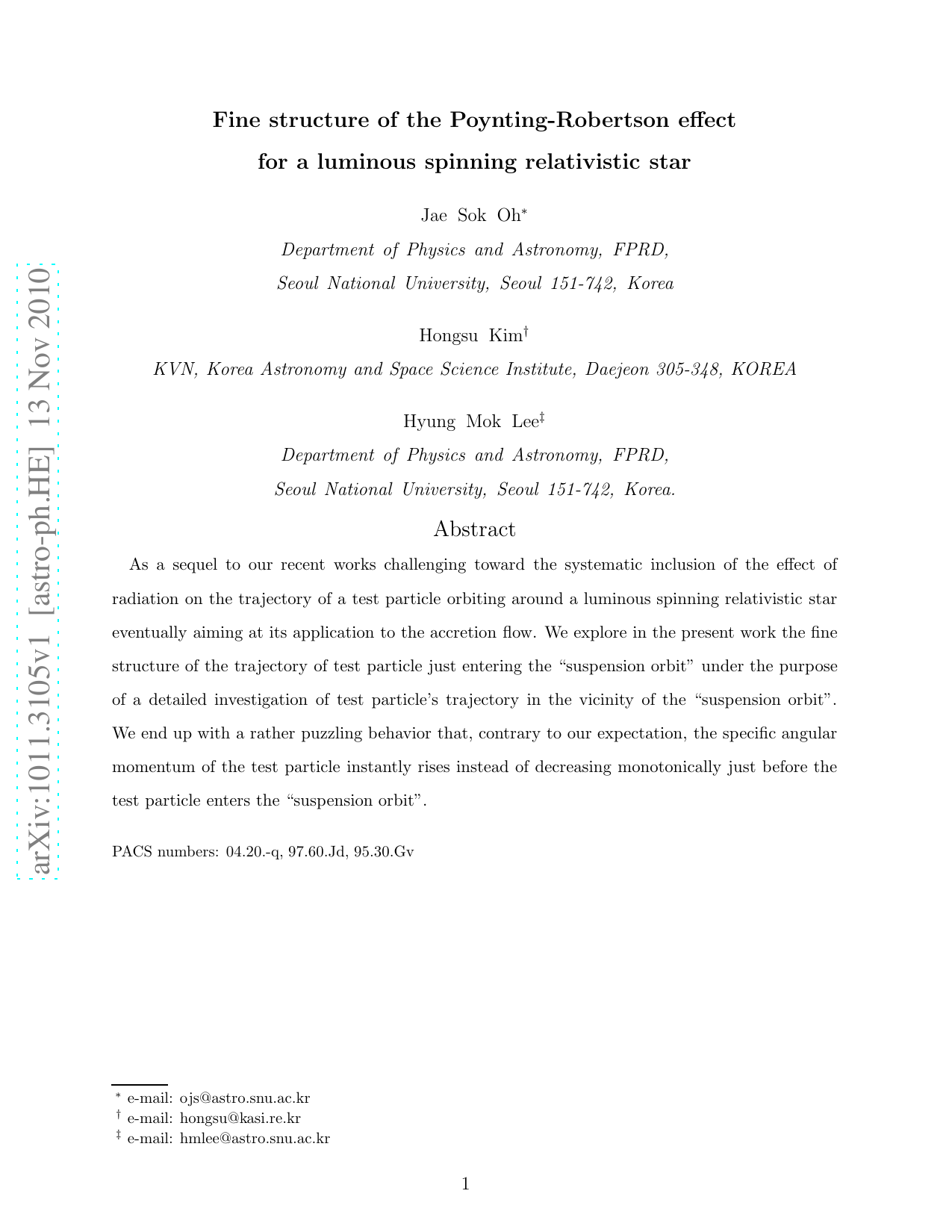 Fine structure of the Poynting-Robertson effect for a luminous spinning   relativistic star