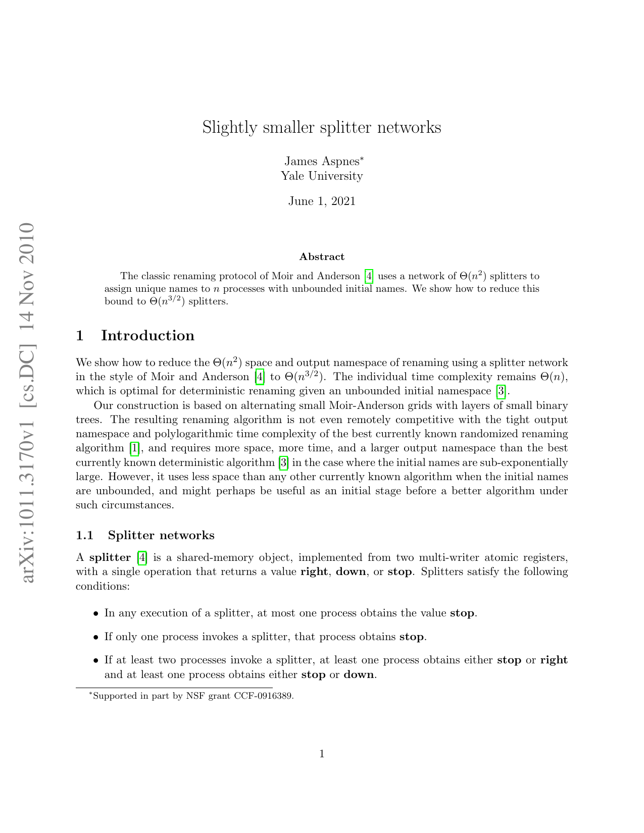 Slightly smaller splitter networks