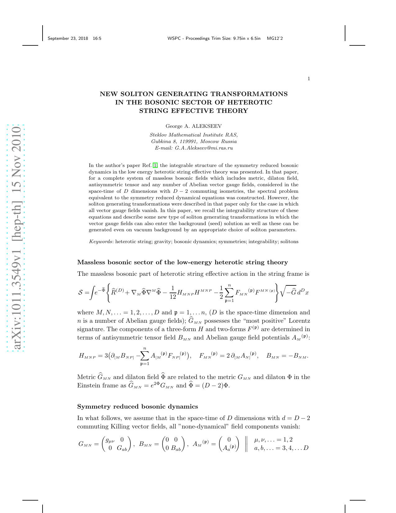 New soliton generating transformations in the bosonic sector of   heterotic string effective theory