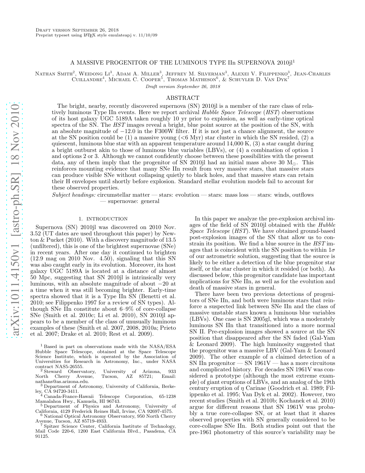 A Massive Progenitor of the Luminous Type IIn Supernova 2010jl