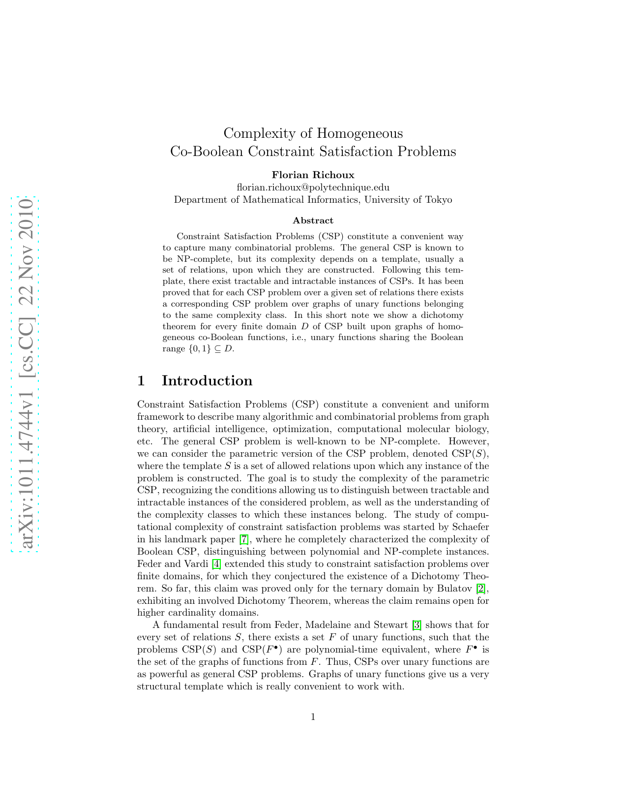 Complexity of Homogeneous Co-Boolean Constraint Satisfaction Problems