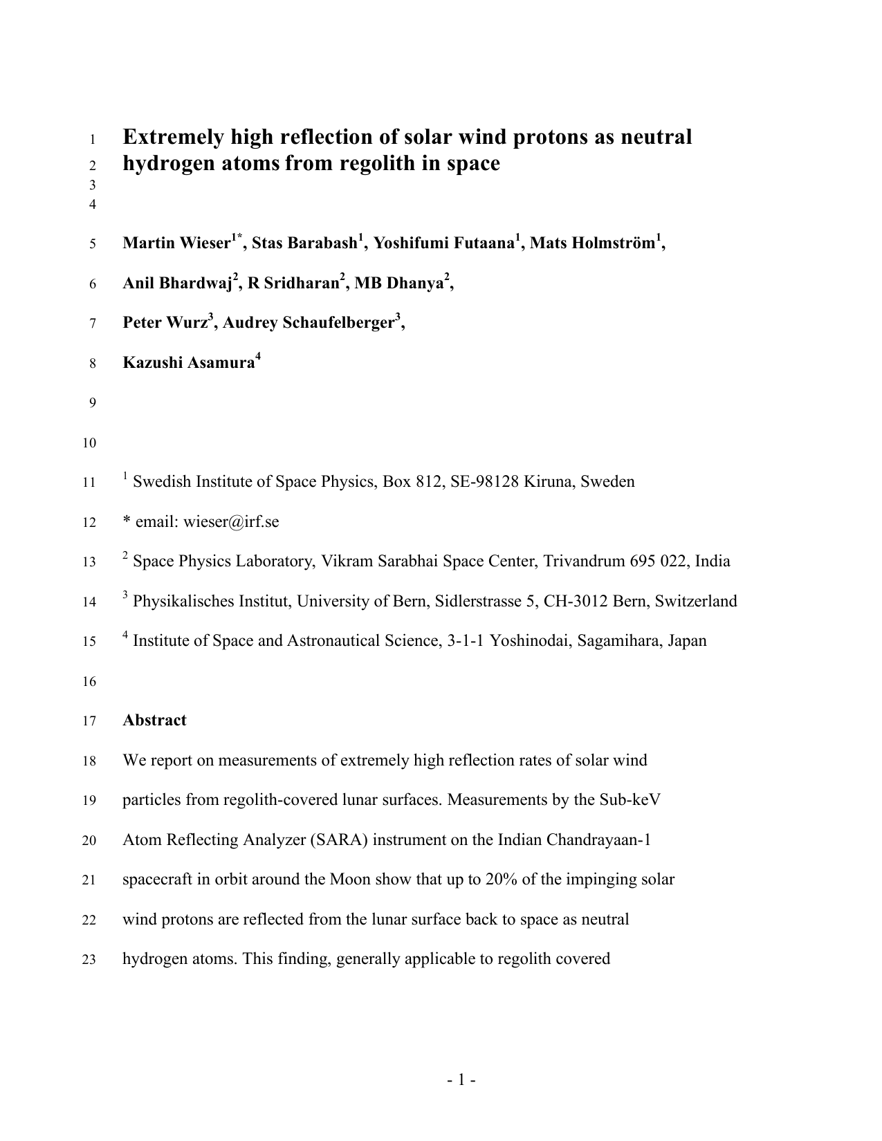 Extremely high reflection of solar wind protons as neutral hydrogen atoms from regolith in space