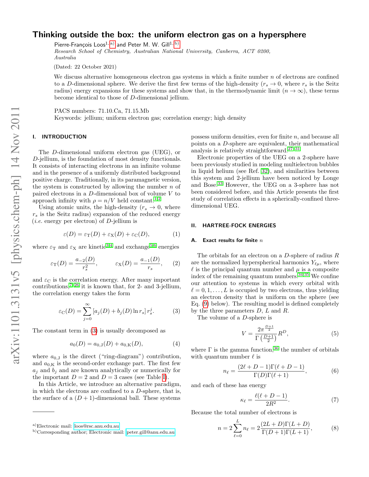 Thinking outside the box: the uniform electron gas on a hypersphere