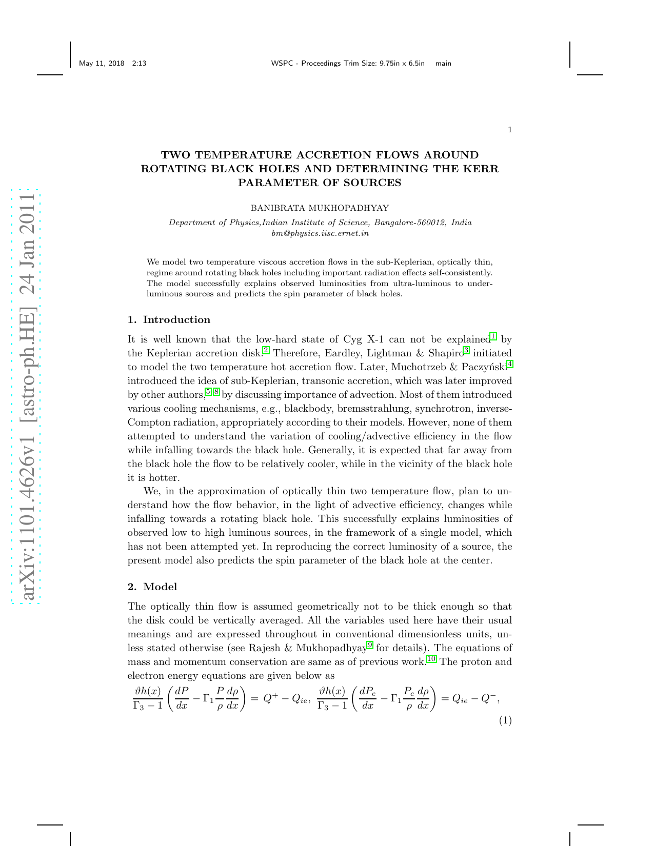 Two temperature accretion flows around rotating black holes and   determining the kerr parameter of sources