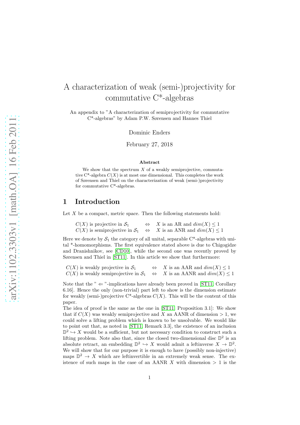 A characterization of weak (semi-)projectivity for commutative   C*-algebras