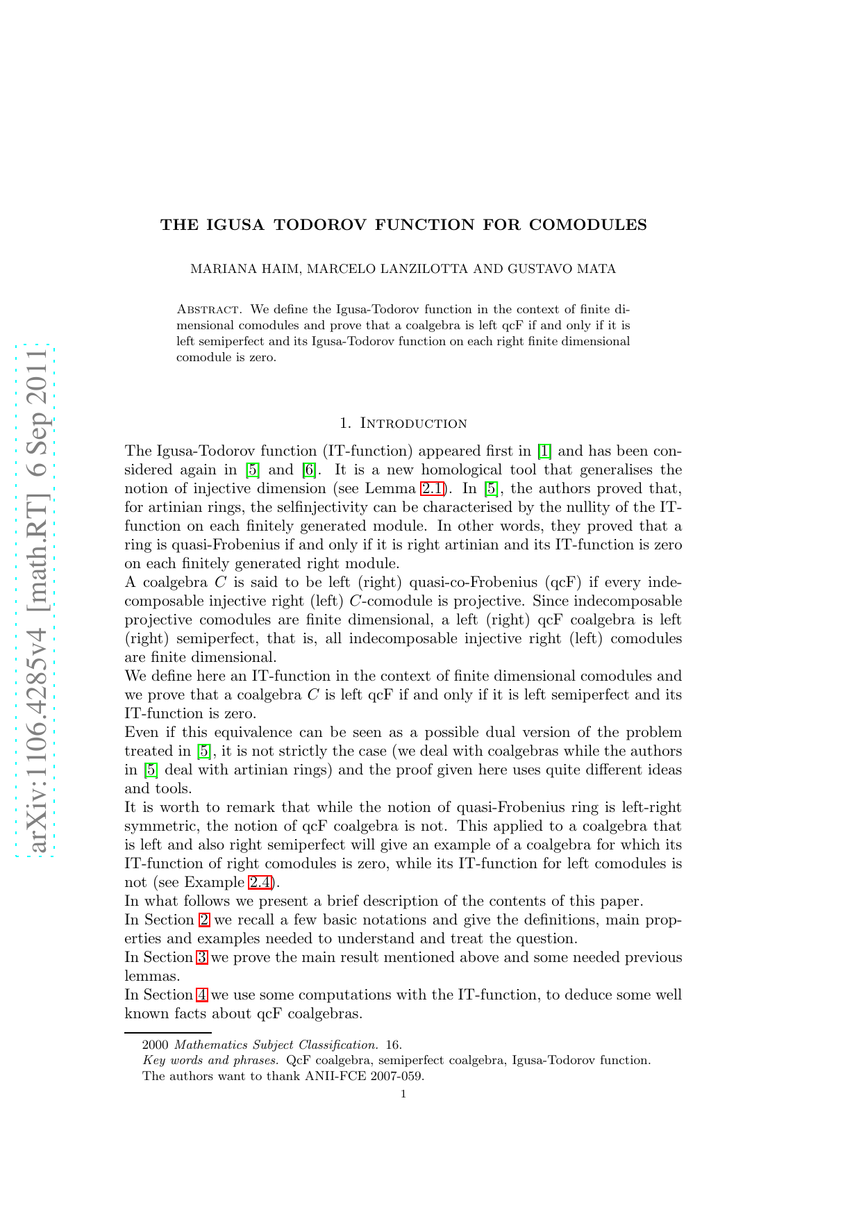 The Igusa-Todorov function for comodules