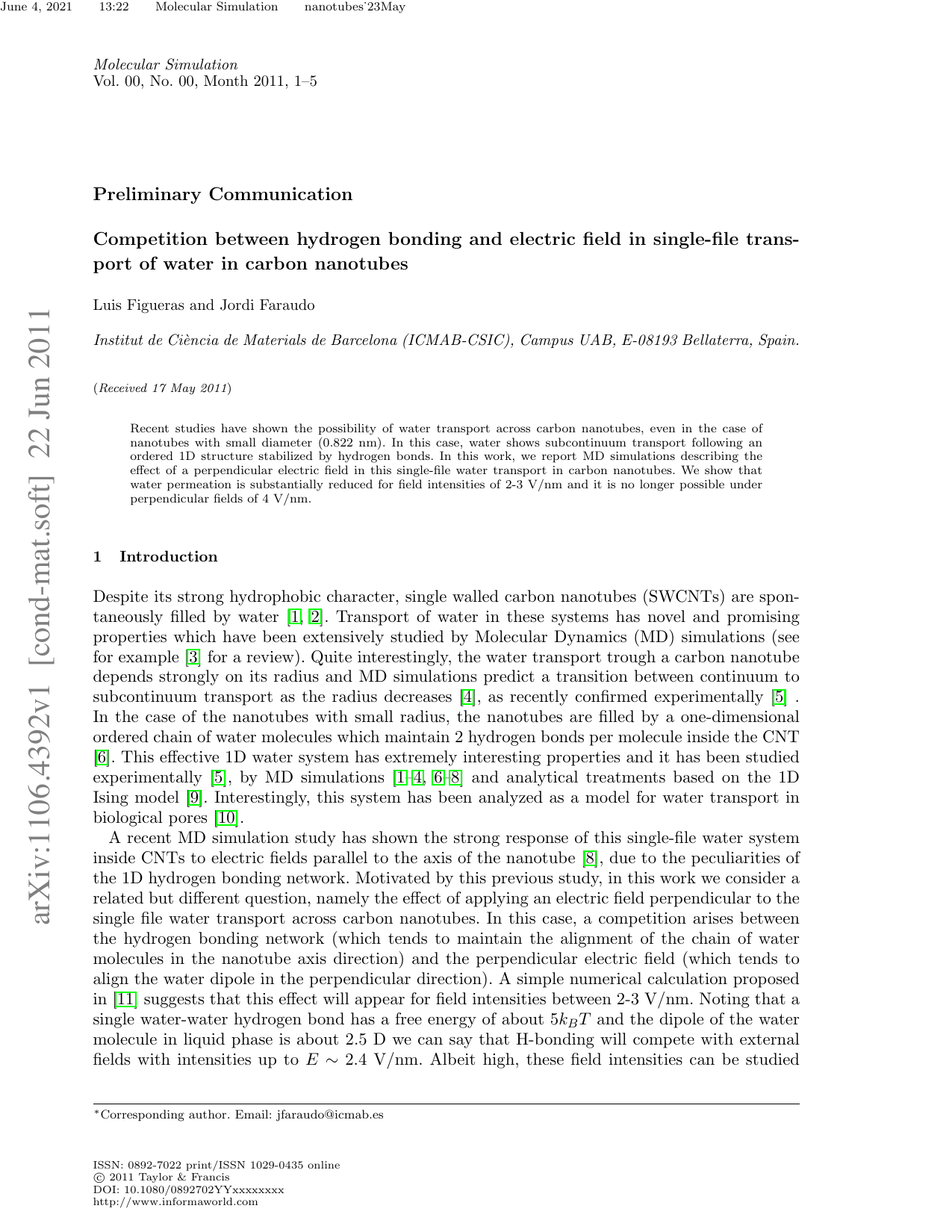 Competition between hydrogen bonding and electric field in single-file   transport of water in carbon nanotubes