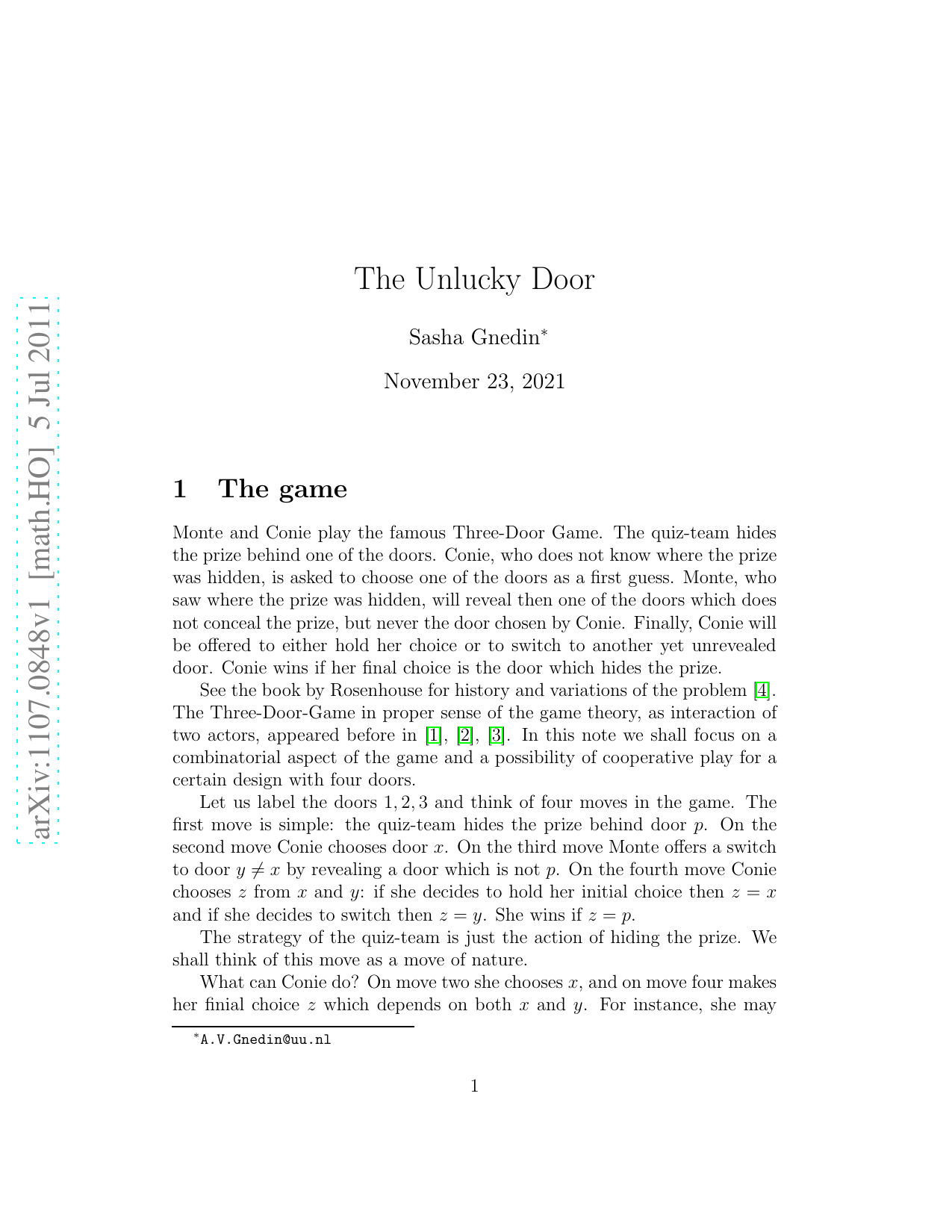 불운한 문: 몬티 홀 문제의 새로운 해석