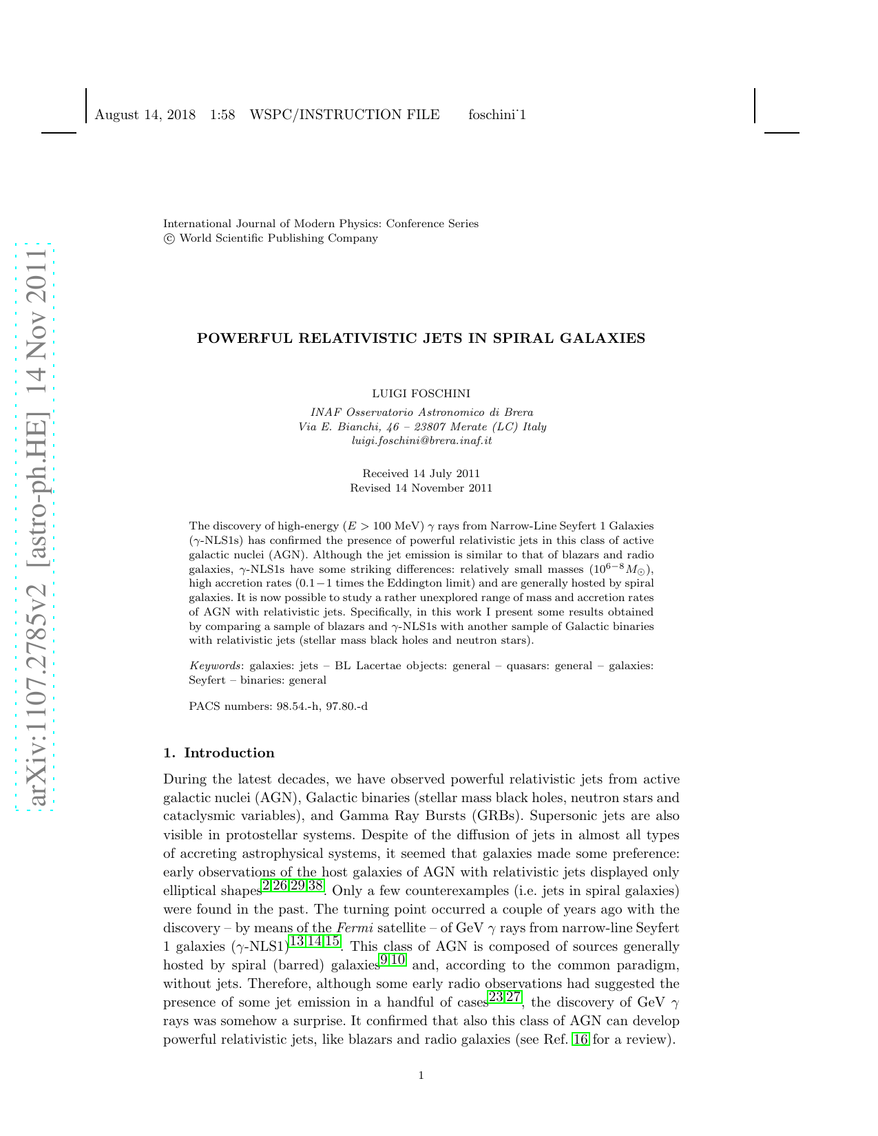 Powerful relativistic jets in spiral galaxies