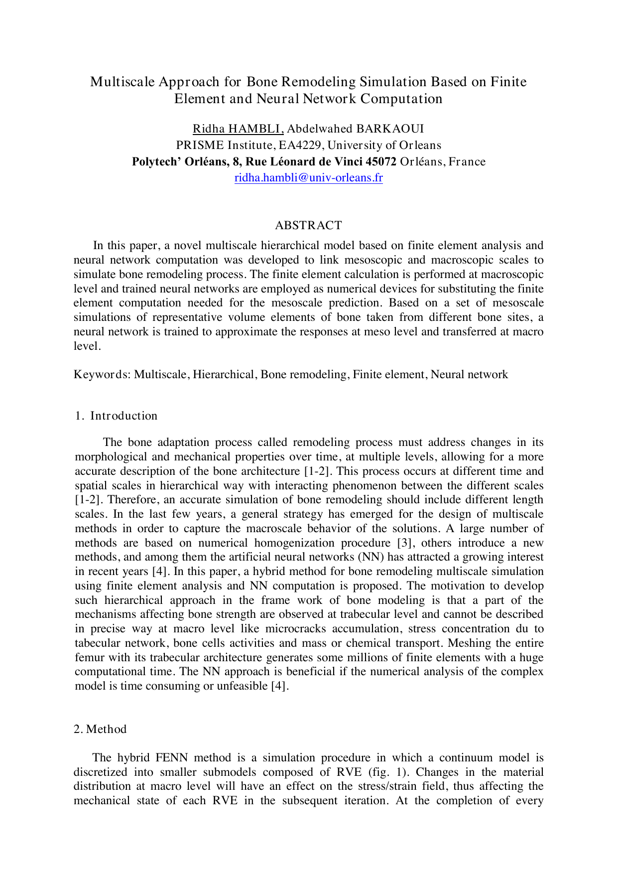 Multiscale approach for bone remodeling simulation based on finite element and neural network computation