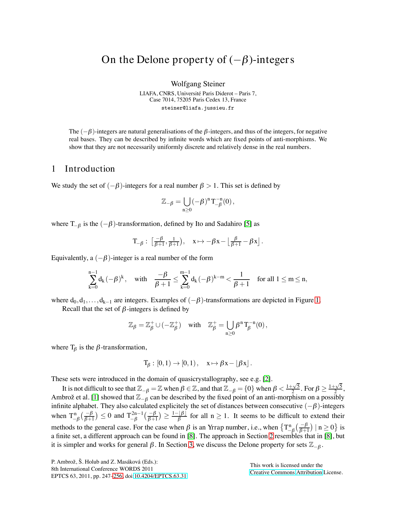 On the Delone property of (-beta)-integers