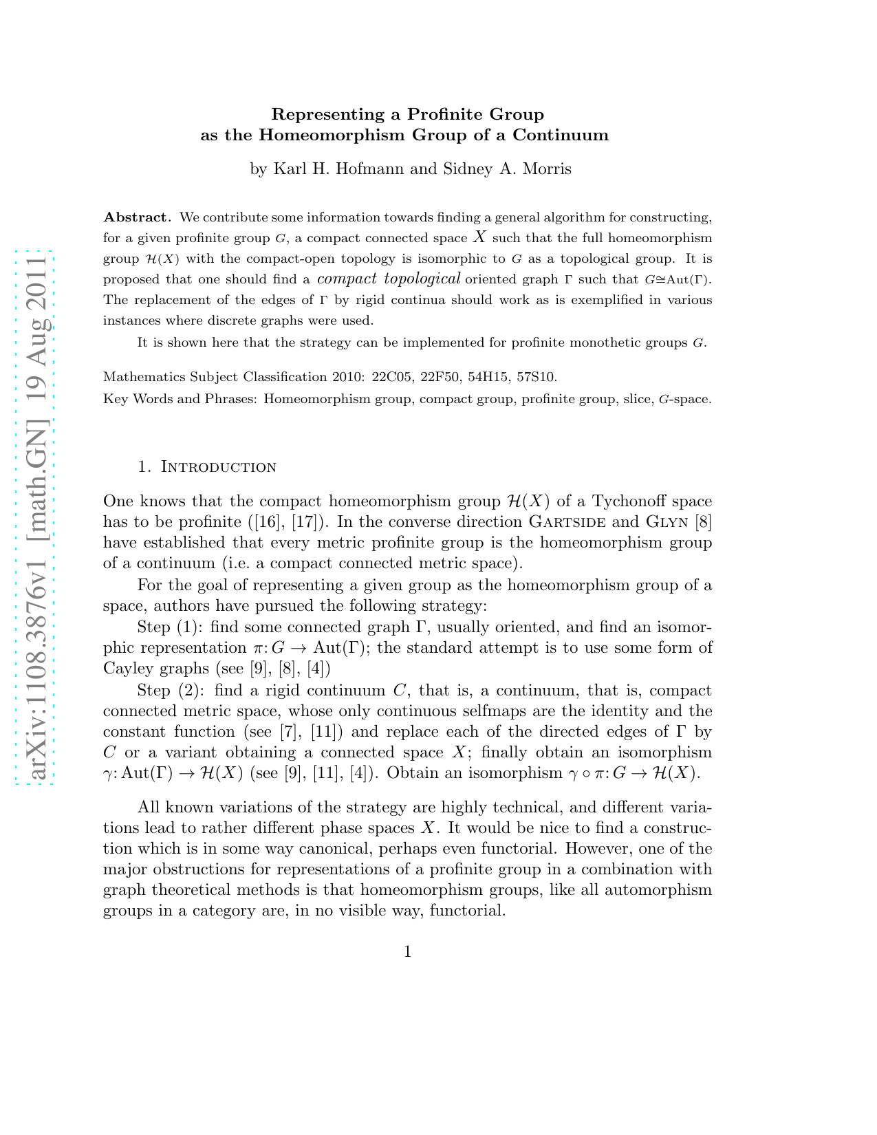 Representing a profinite group as the homeomorphism group of a continuum