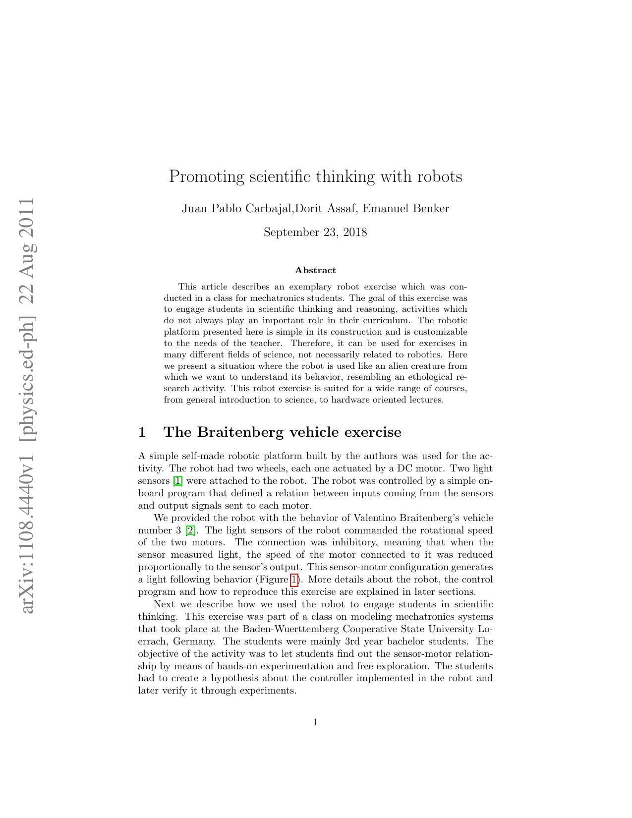 로봇으로 과학적 사고 키우기: 설계와 교육 적용