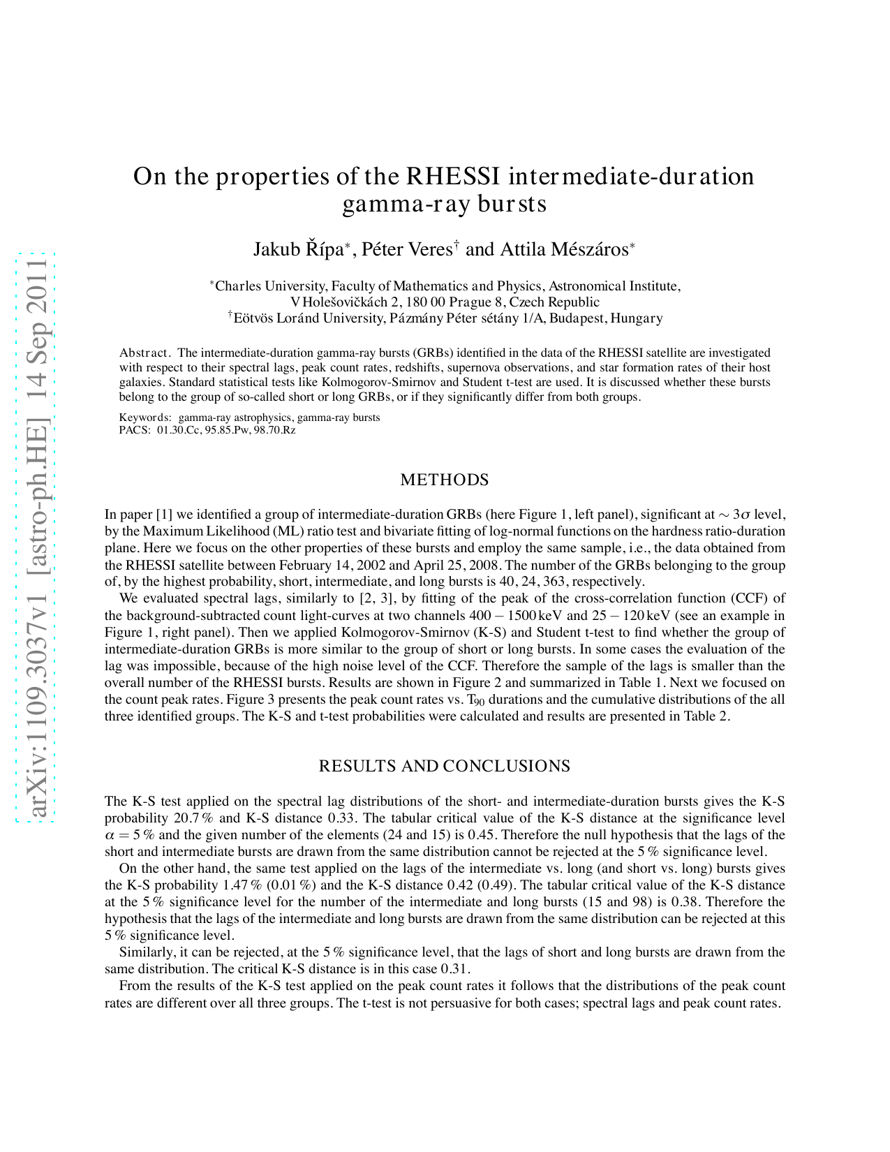 On the properties of the RHESSI intermediate-duration gamma-ray bursts