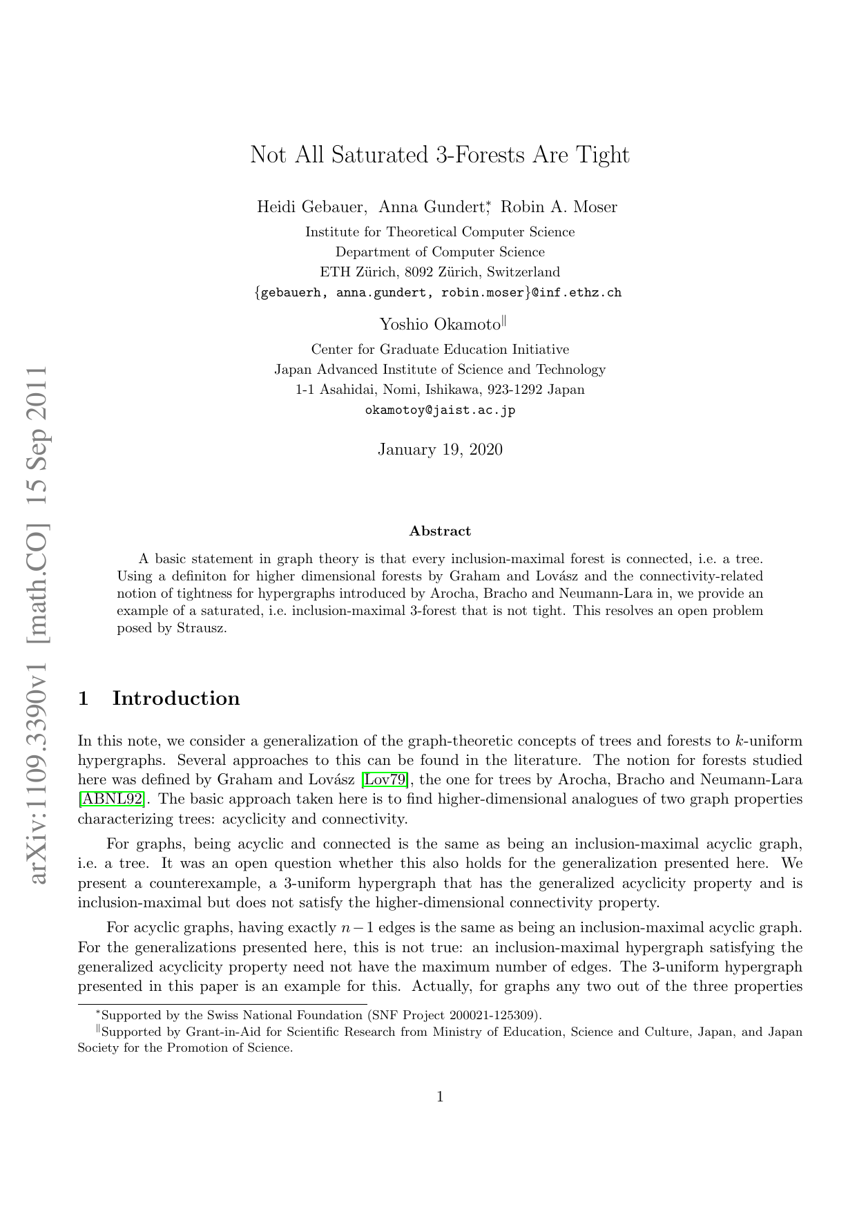 Not All Saturated 3-Forests Are Tight