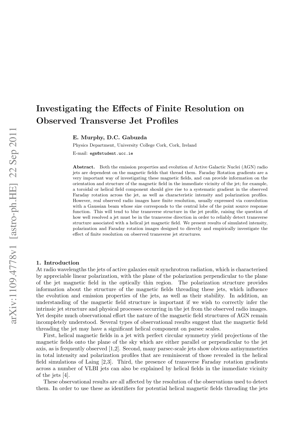 Investigating the Effects of Finite Resolution on Observed Transverse Jet Profiles