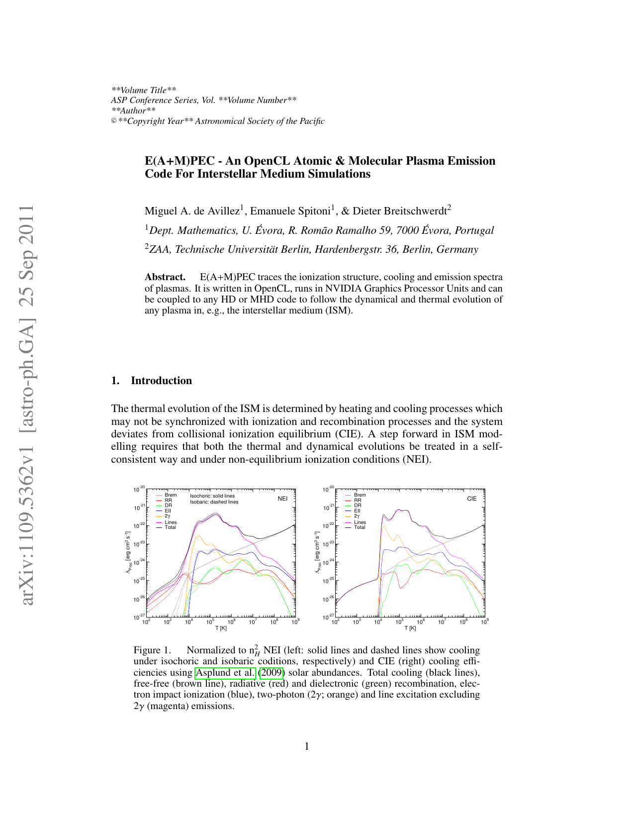 E(A+M)PEC - An OpenCL Atomic & Molecular Plasma Emission Code For Interstellar Medium Simulations