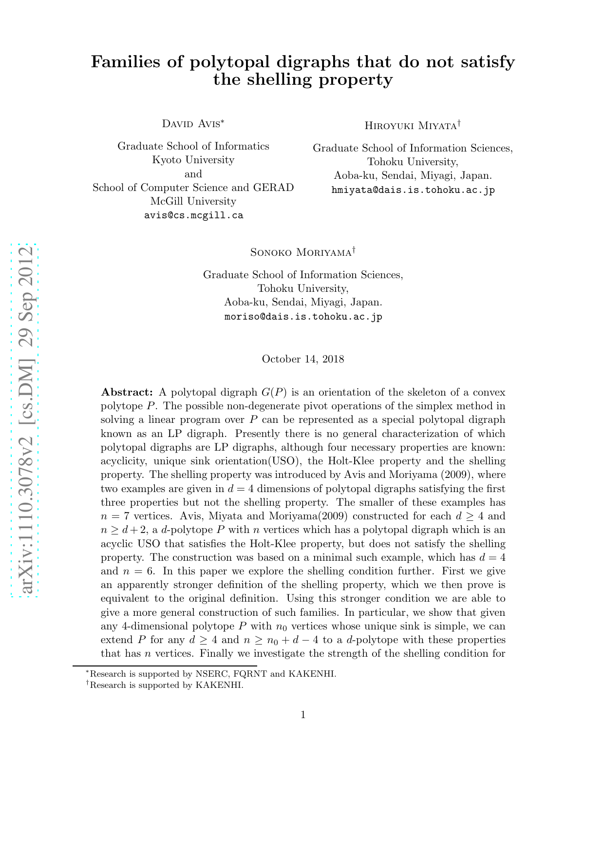 Families of polytopal digraphs that do not satisfy the shelling property