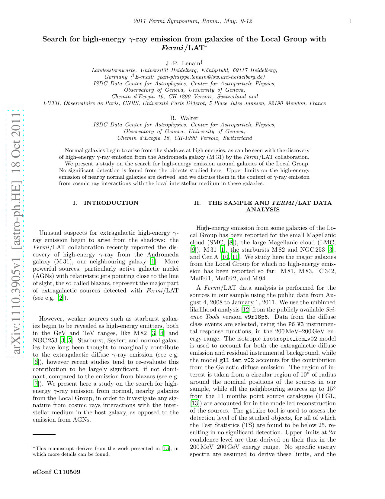 Search for high-energy gamma-ray emission from galaxies of the Local Group with Fermi/LAT