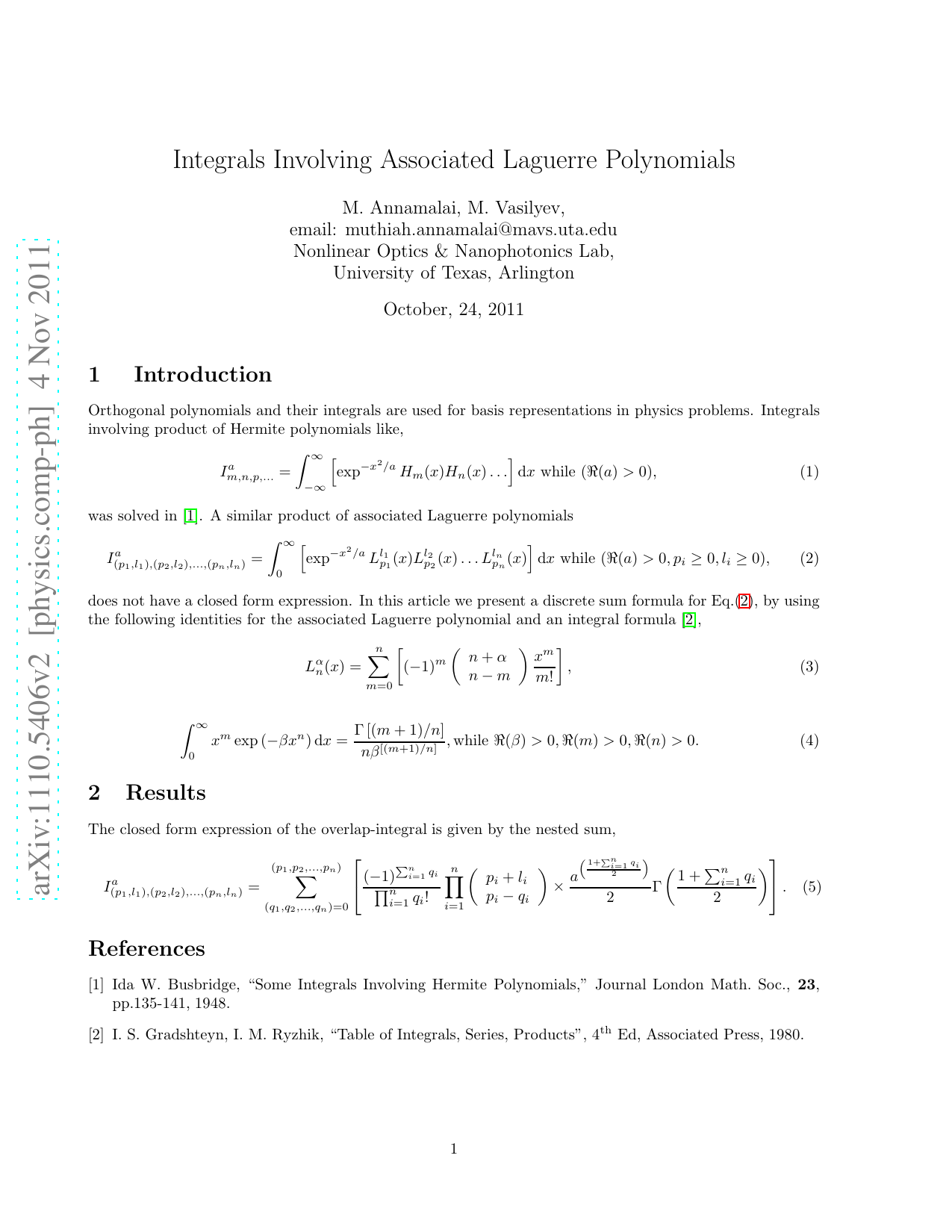Integrals Involving Associated Laguerre Polynomials