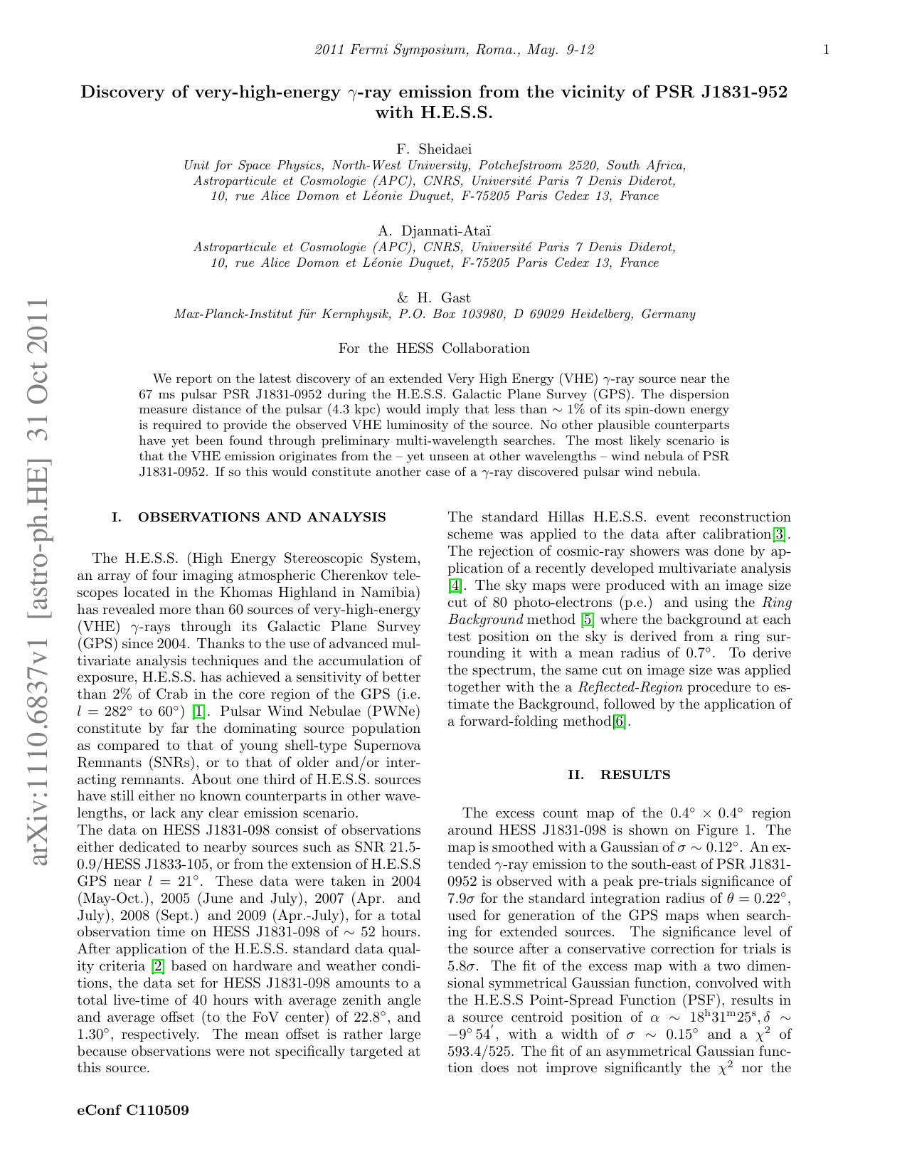 Discovery of very-high-energy gamma-ray emission from the vicinity of PSR J1831-952 with H.E.S.S