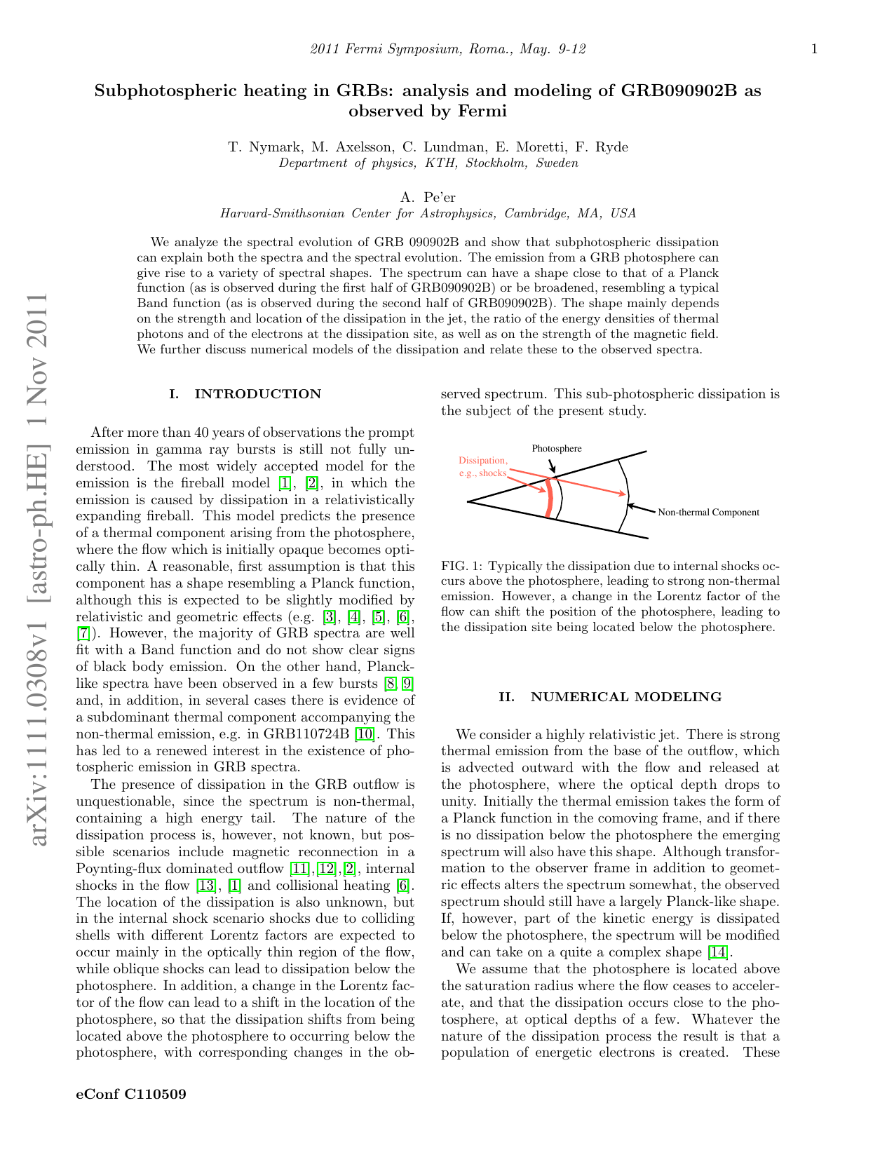 Subphotospheric heating in GRBs: analysis and modeling of GRB090902B as observed by Fermi