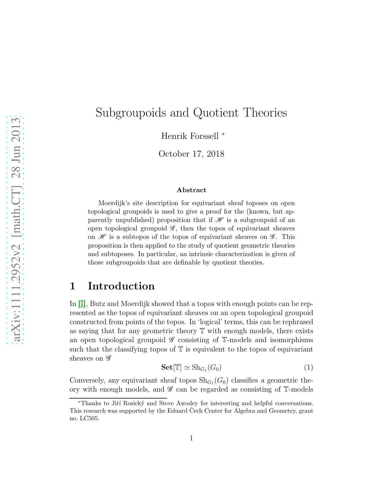 Subgroupoids and Quotient Theories