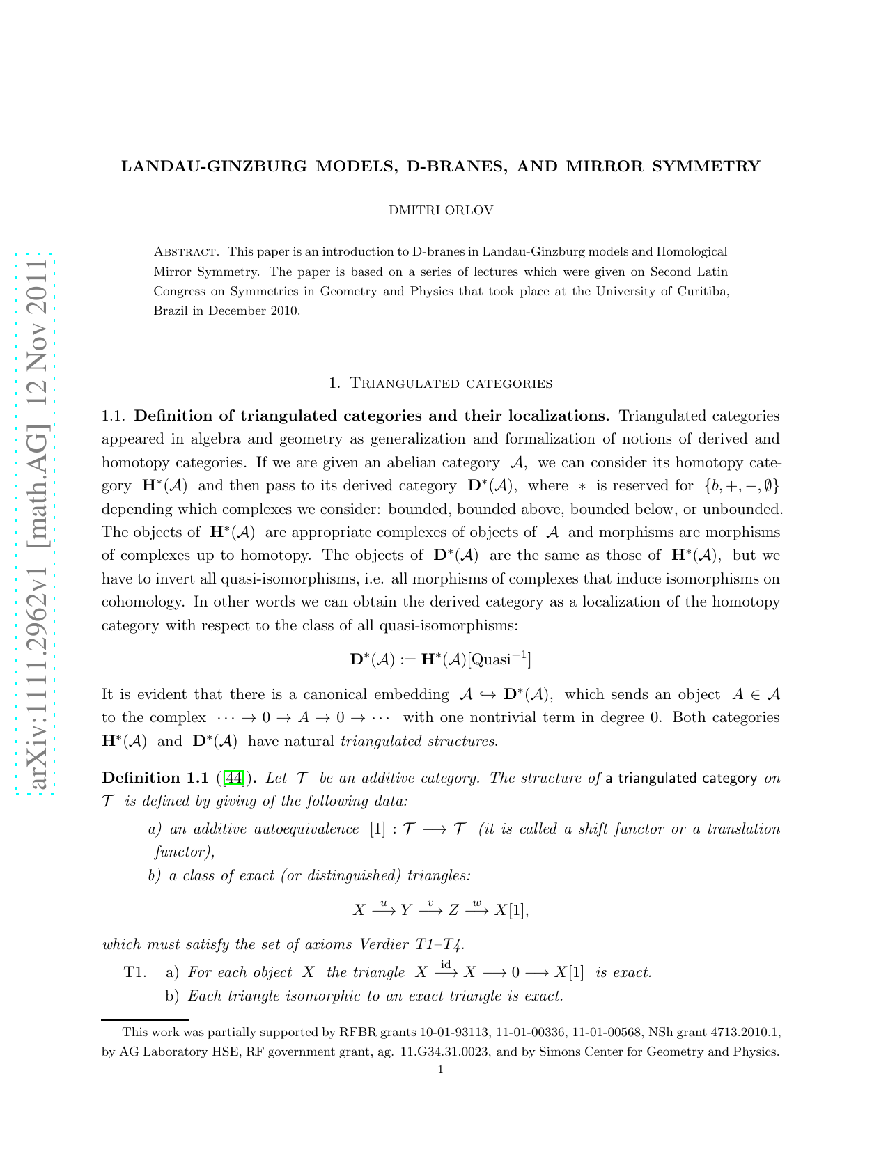 Landau-Ginzburg Models, D-branes, and Mirror Symmetry