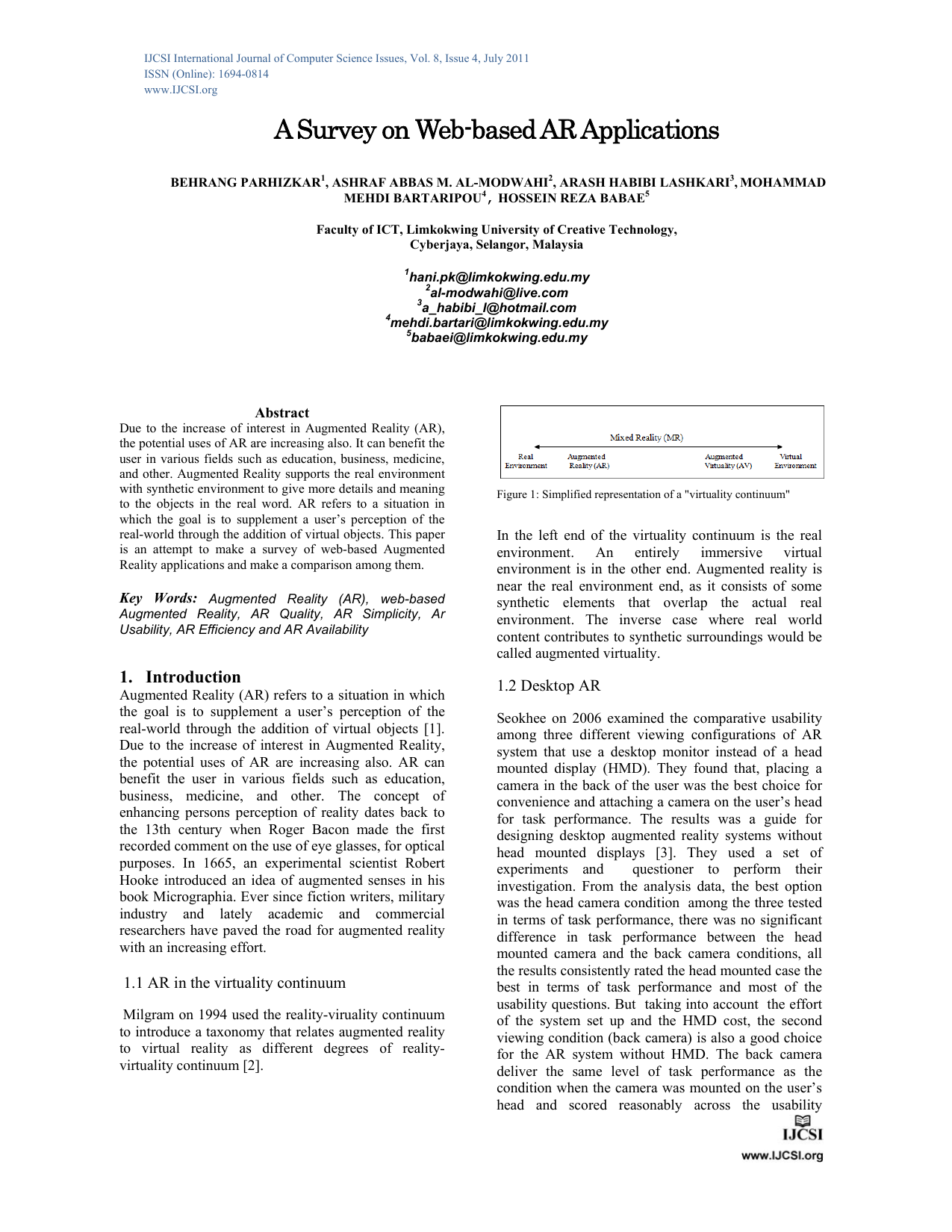 A Survey on Web-based AR Applications