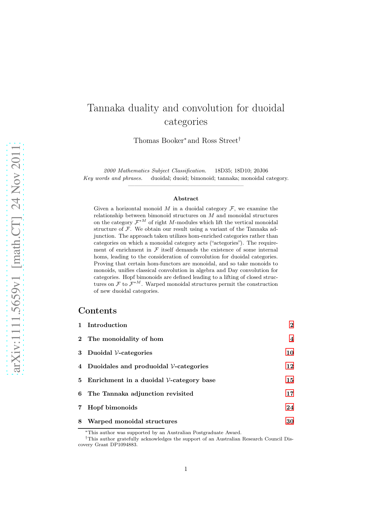 Tannaka duality and convolution for duoidal categories