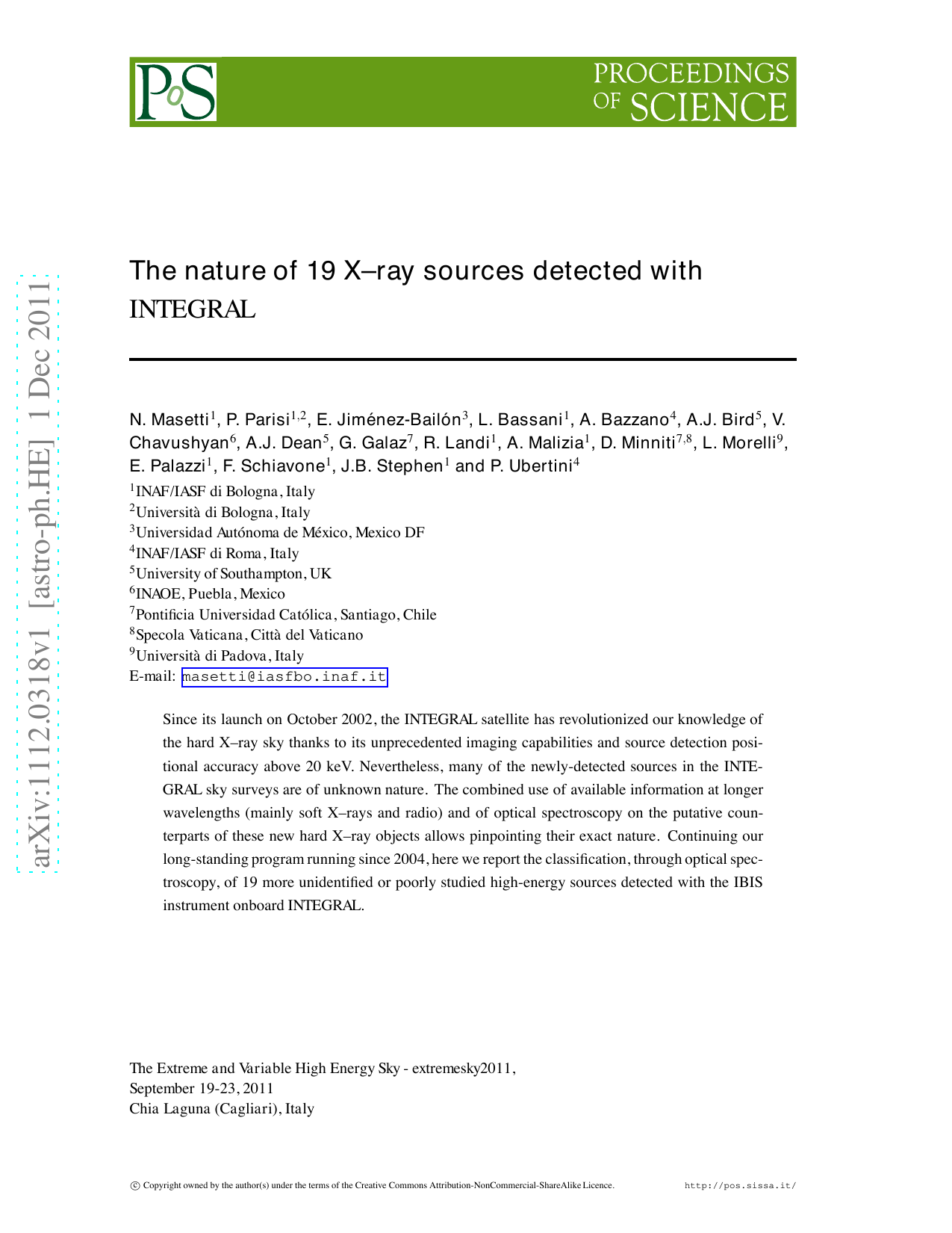 The nature of 19 X-ray sources detected with INTEGRAL