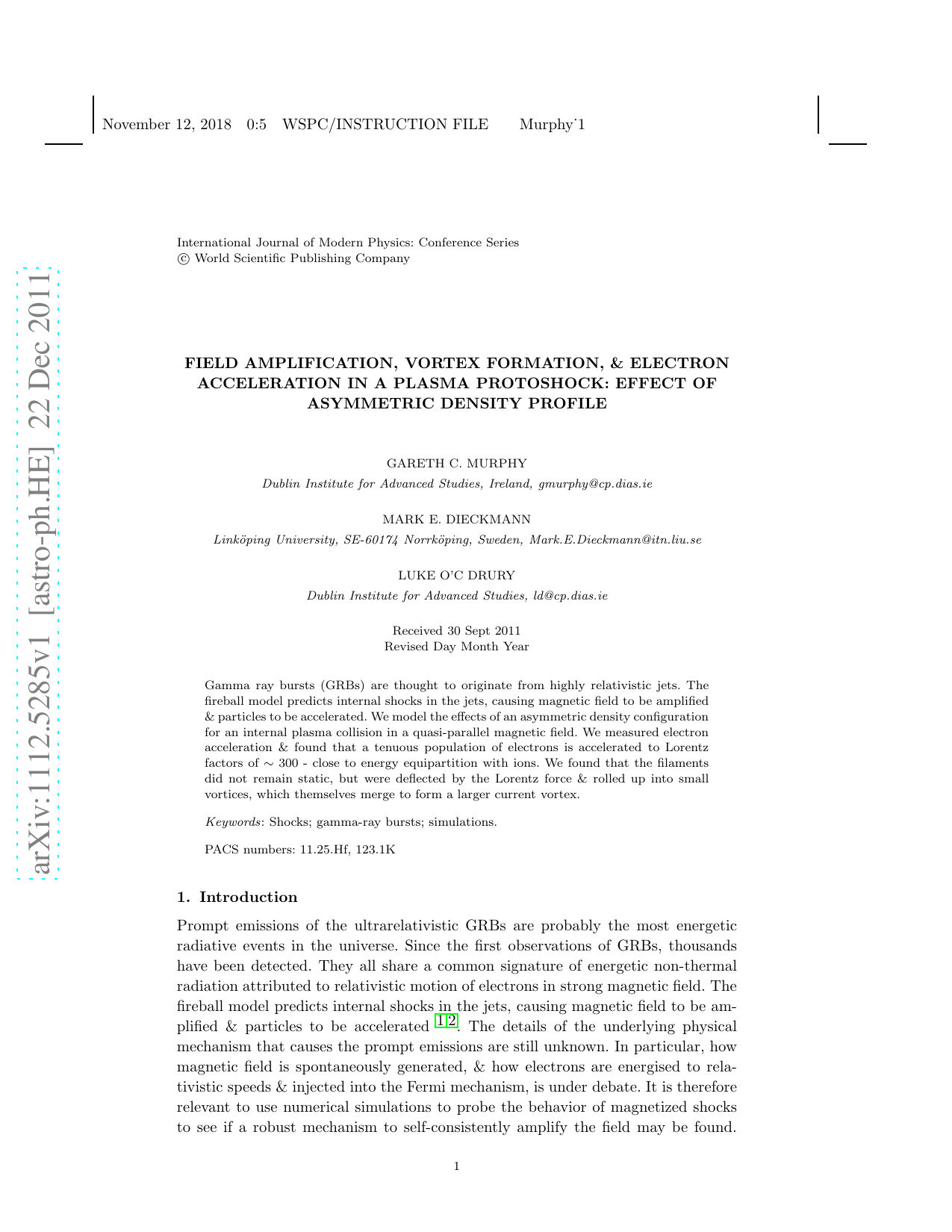 Field amplification, vortex formation, and electron acceleration in a   plasma protoshock: effect of asymmetric density profile