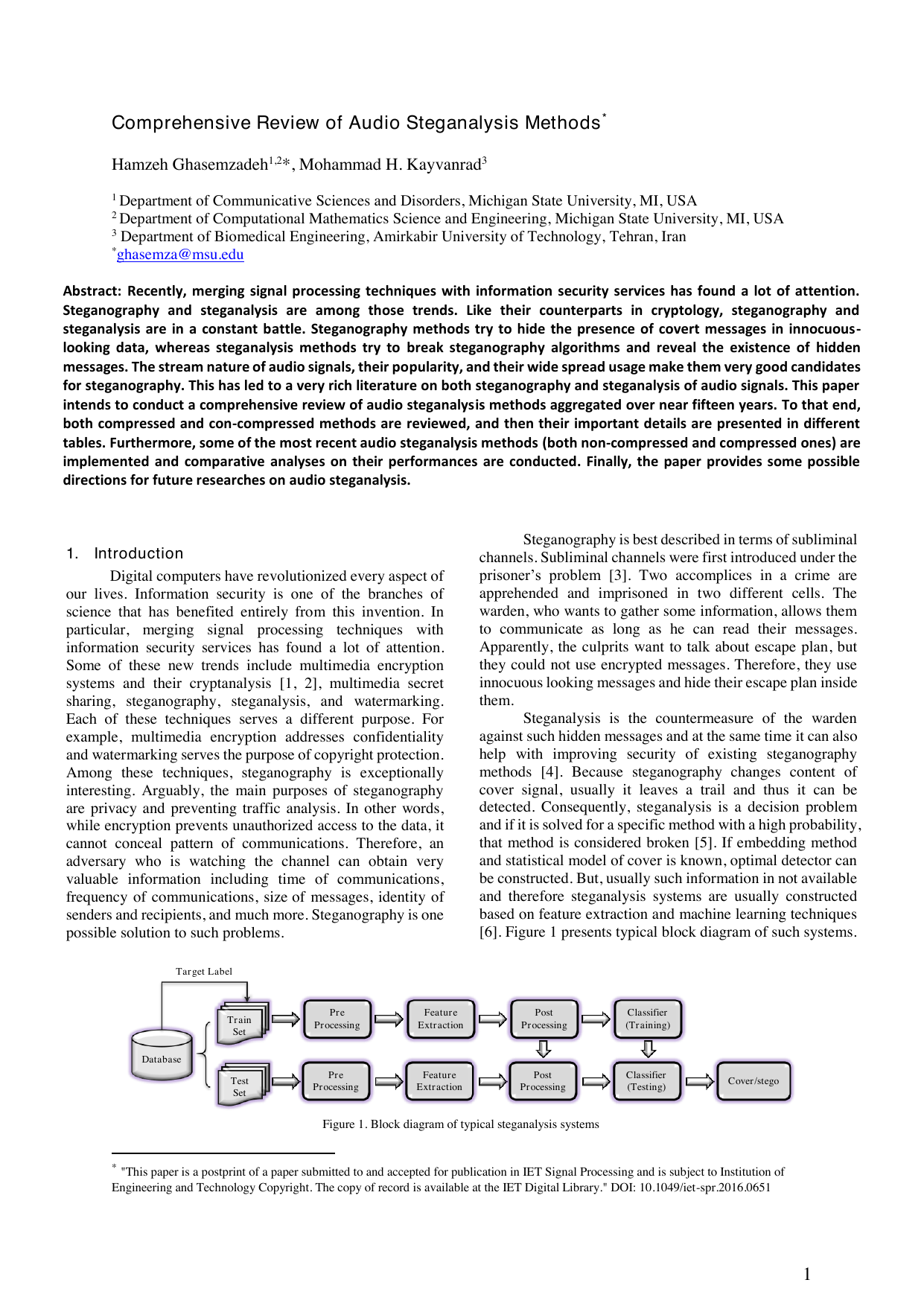 Comprehensive Review of Audio Steganalysis Methods