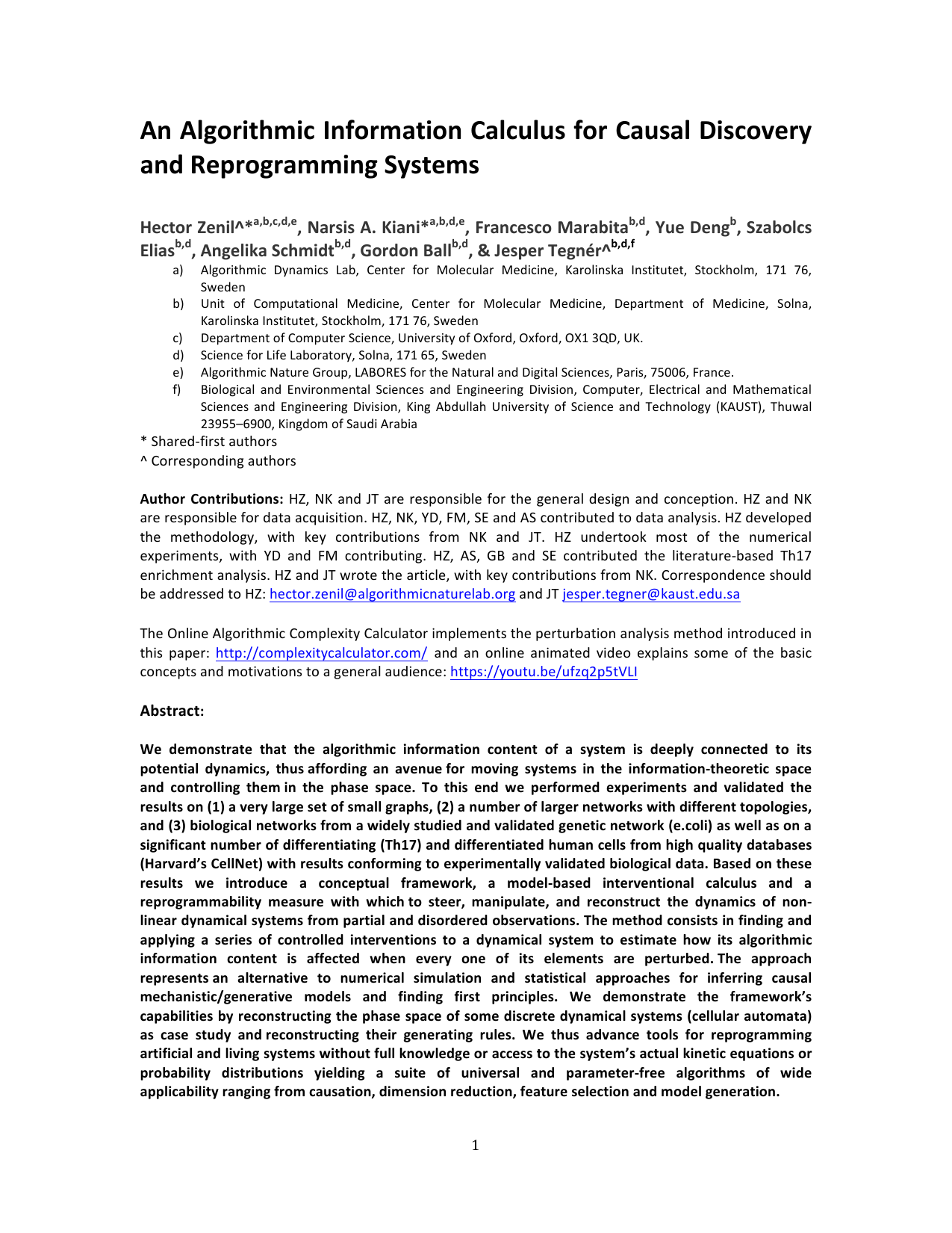 An Algorithmic Information Calculus for Causal Discovery and Reprogramming Systems