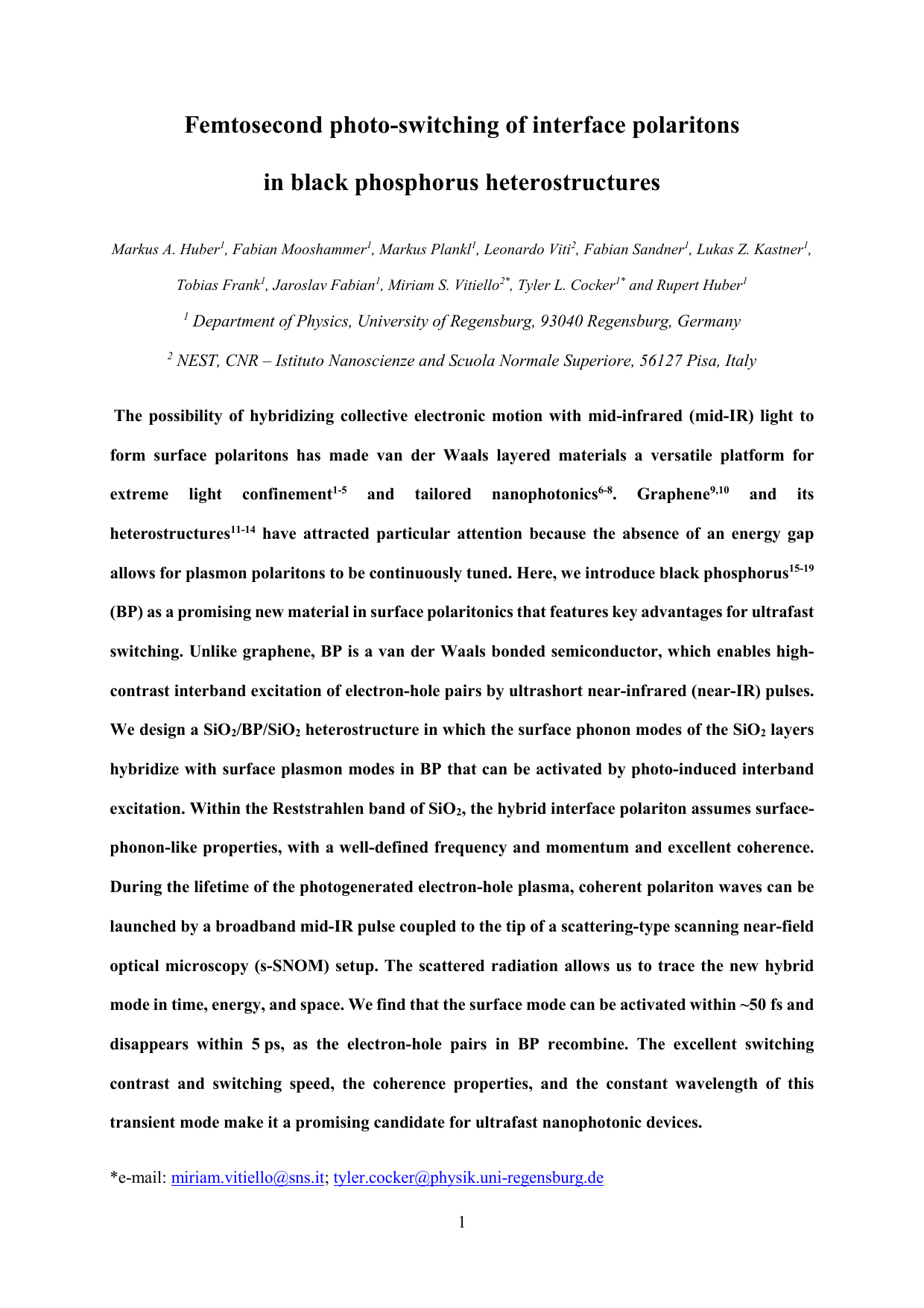Femtosecond photo-switching of interface polaritons in black phosphorus   heterostructures