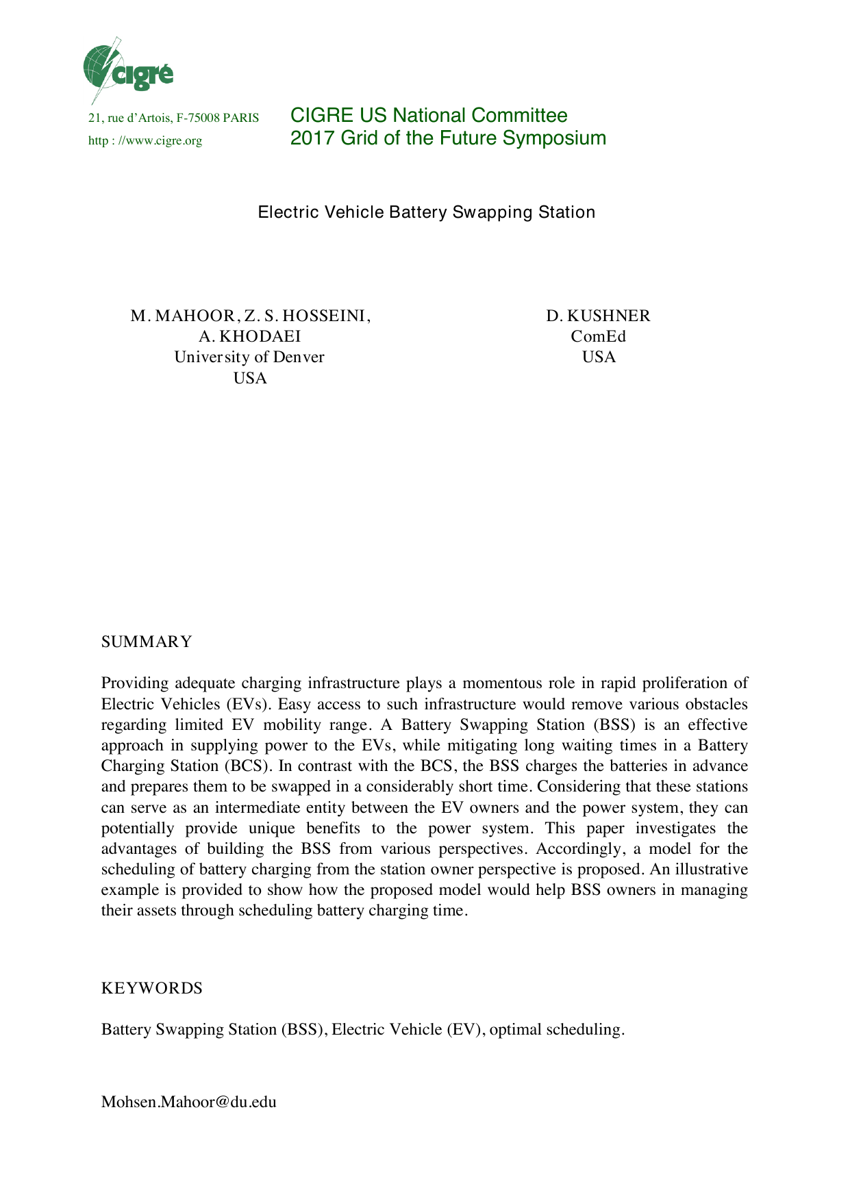 Electric Vehicle Battery Swapping Station