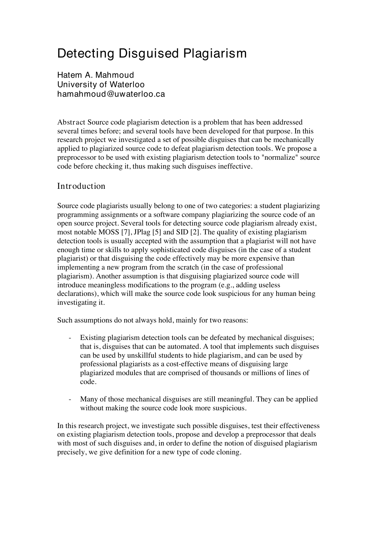 Detecting Disguised Plagiarism