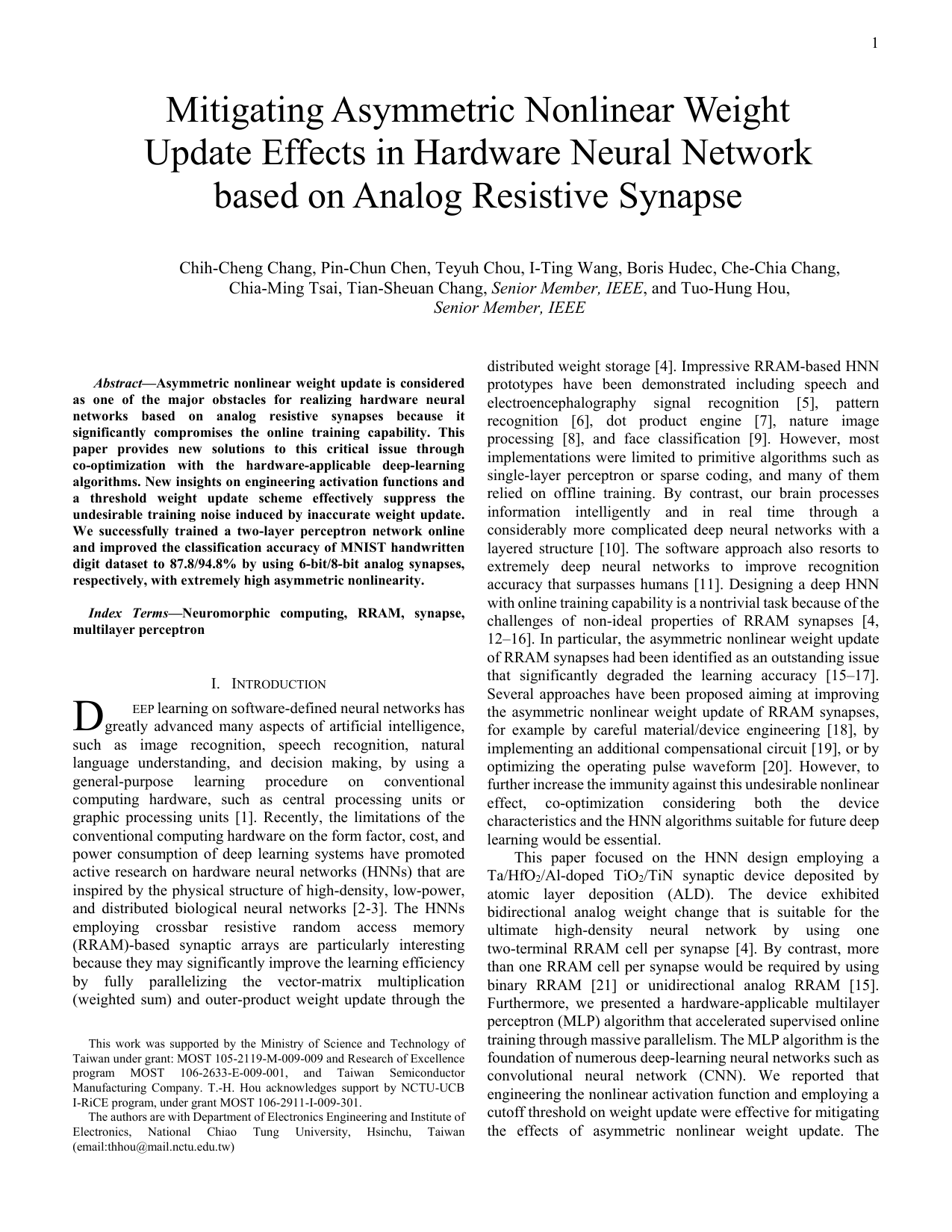 Mitigating Asymmetric Nonlinear Weight Update Effects in Hardware Neural Network based on Analog Resistive Synapse