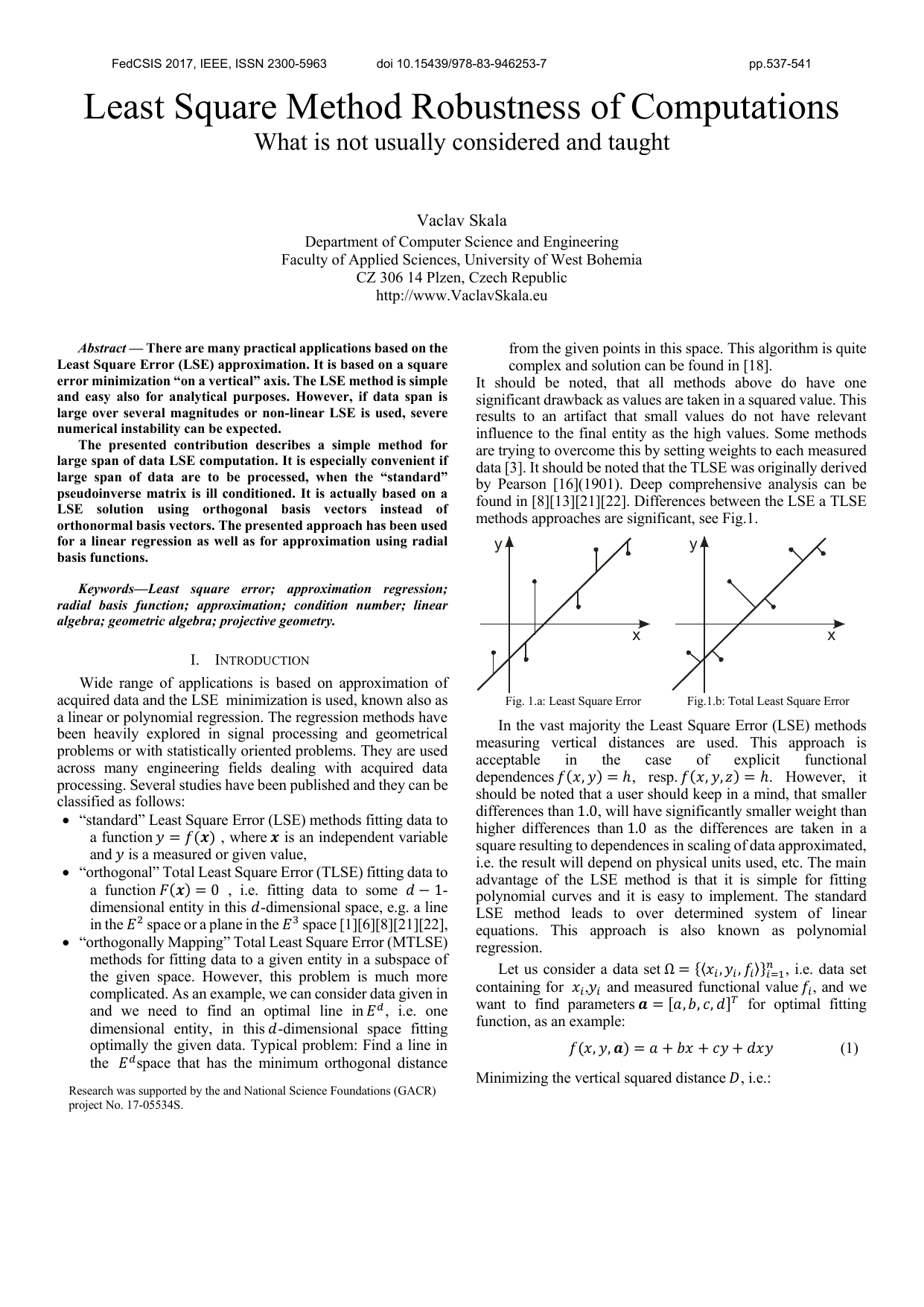Least Square Error Method Robustness of Computation: What is not usually considered and taught