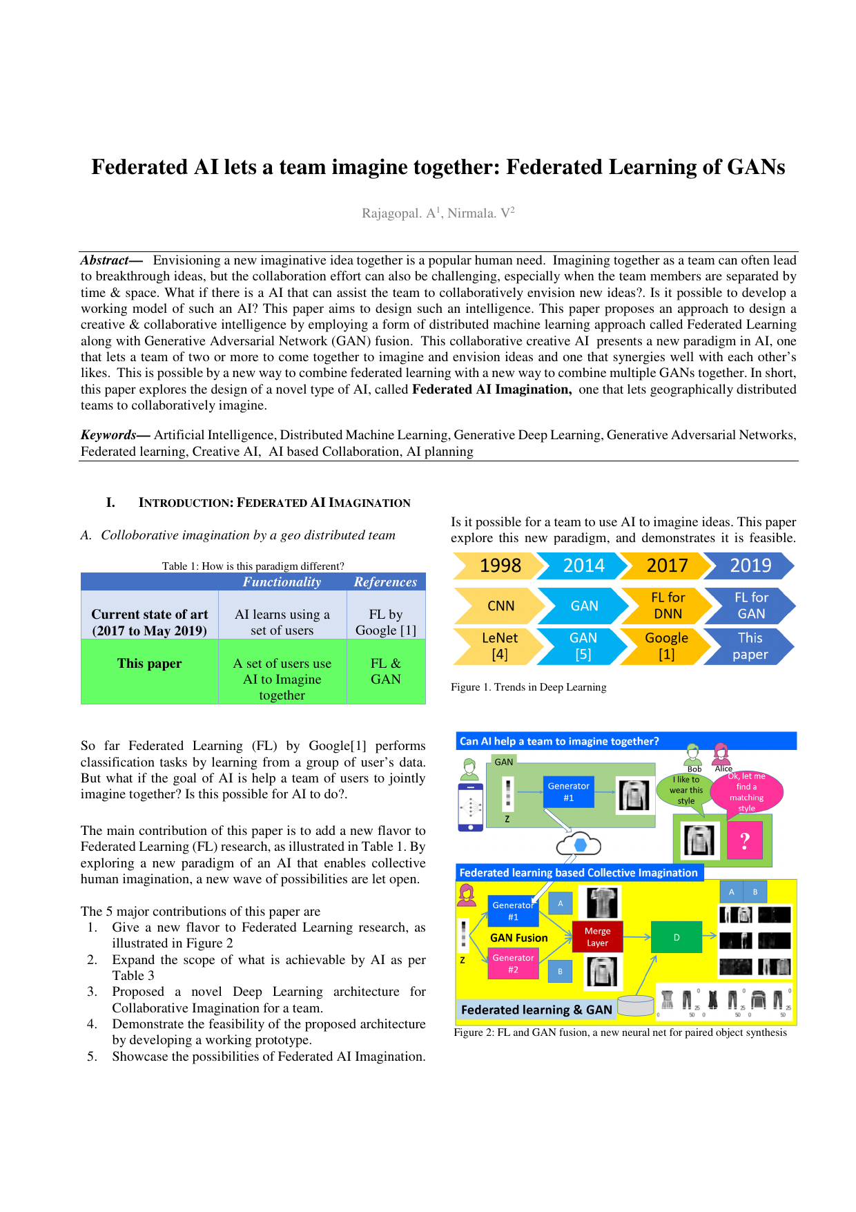 Federated AI lets a team imagine together: Federated Learning of GANs